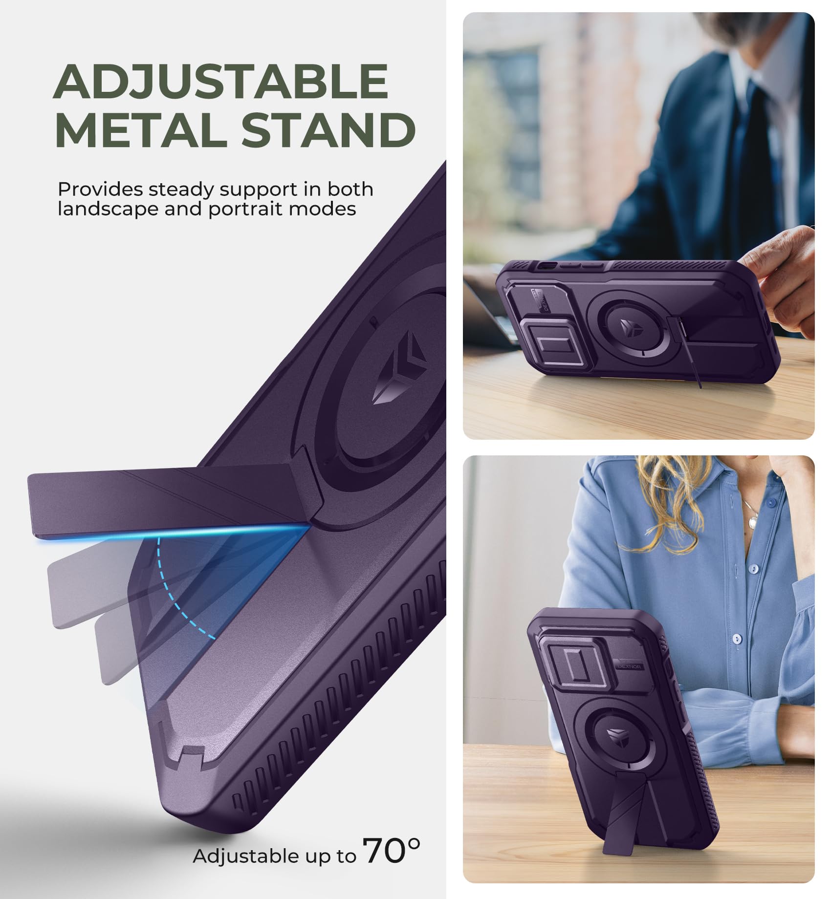 Foto 6 pulgar | Funda Dexnor Para Iphone 14 Pro Con Cámara Deslizante, Color Morado - Venta Internacional.