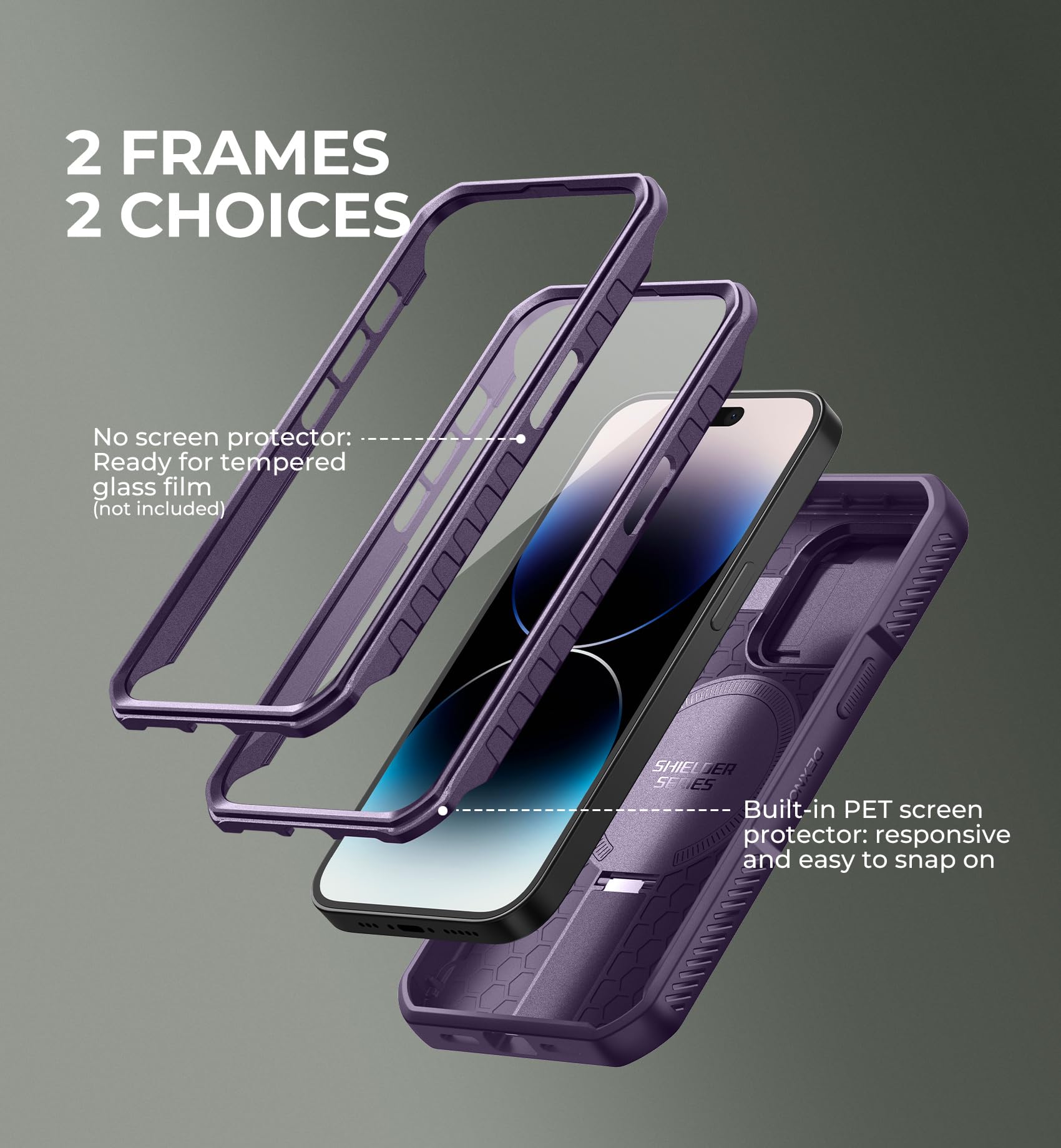 Foto 7 pulgar | Funda Dexnor Para Iphone 14 Pro Con Cámara Deslizante, Color Morado - Venta Internacional.