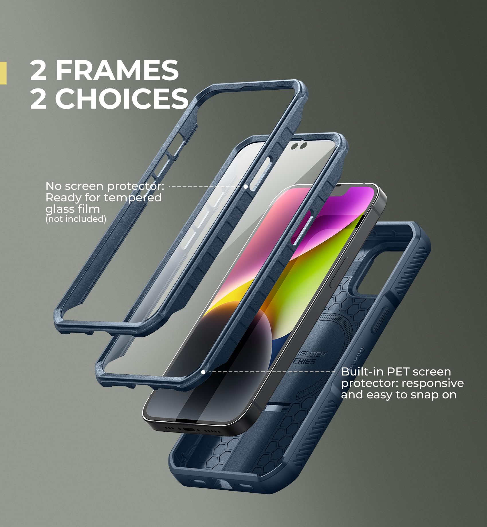 Foto 6 | Funda Dexnor Para Iphone 13/14 Con Cámara Deslizante, Color Azul Marino - Venta Internacional.