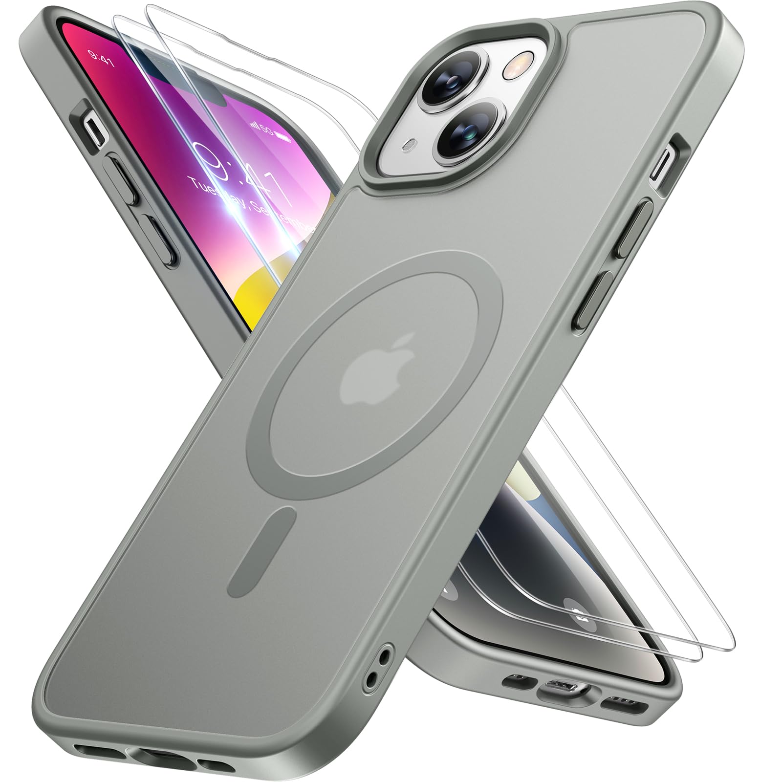 Foto 2 pulgar | Funda Para Teléfono Miracase Magnetic Series Para Iphone 14, Color Gris - Venta Internacional.