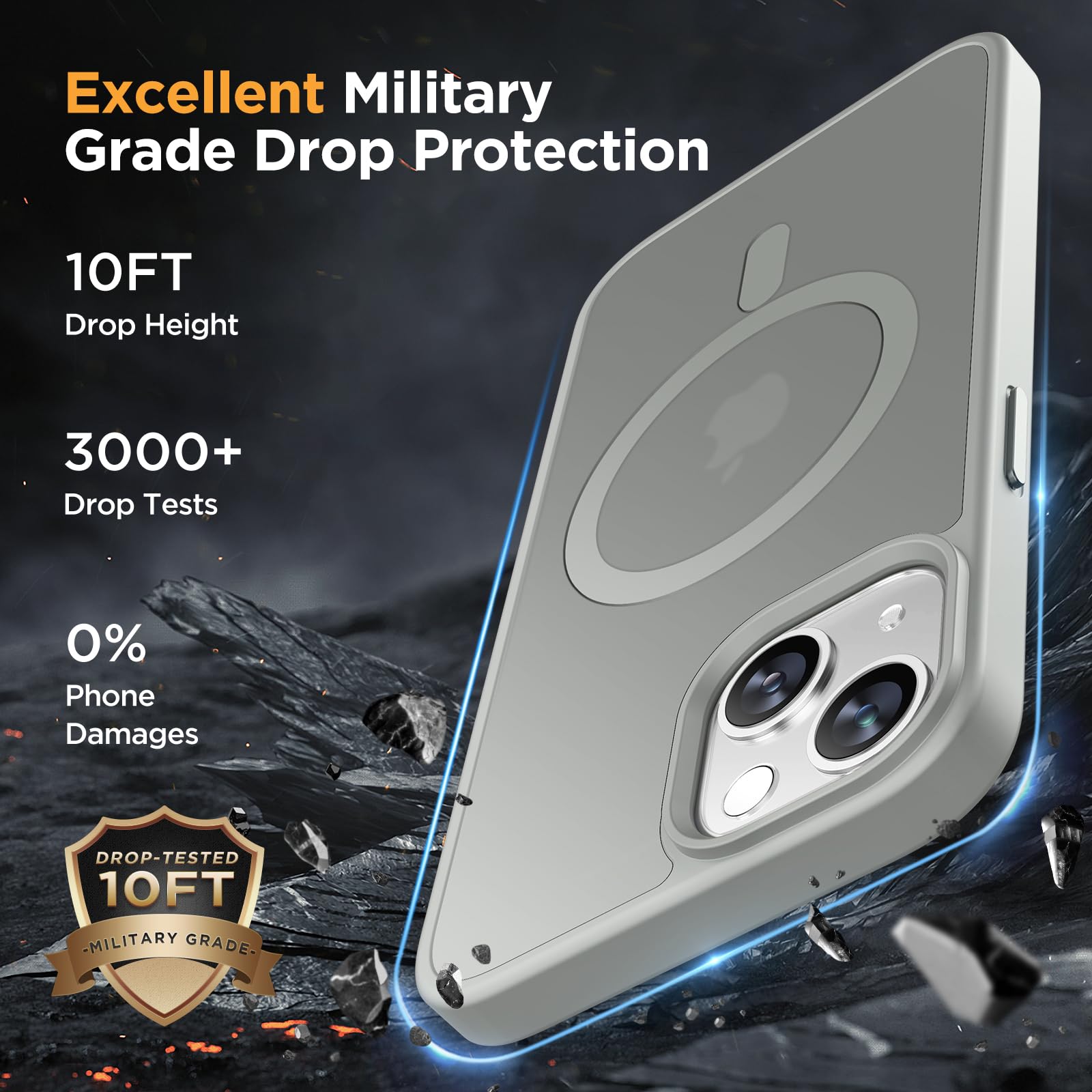 Foto 6 | Funda Para Teléfono Miracase Magnetic Series Para Iphone 14, Color Gris - Venta Internacional.