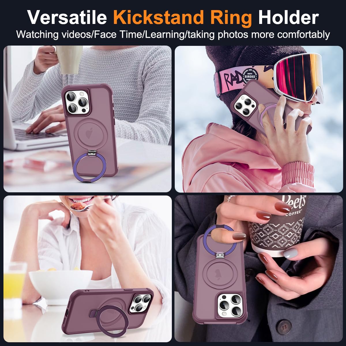 Foto 6 pulgar | Funda De Teléfono Sky-lmw Compatible Con Iphone 15 Pro Max, Color Rojo Vino - Venta Internacional.