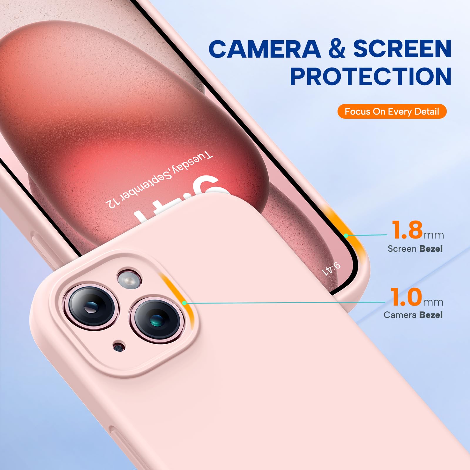 Foto 5 pulgar | Funda Para Teléfono Miracase Compatible Con Iphone 15 De Silicona Líquida - Venta Internacional.