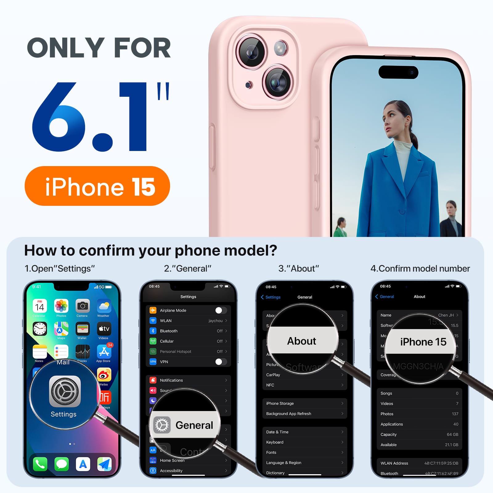 Foto 7 | Funda Para Teléfono Miracase Compatible Con Iphone 15 De Silicona Líquida - Venta Internacional.