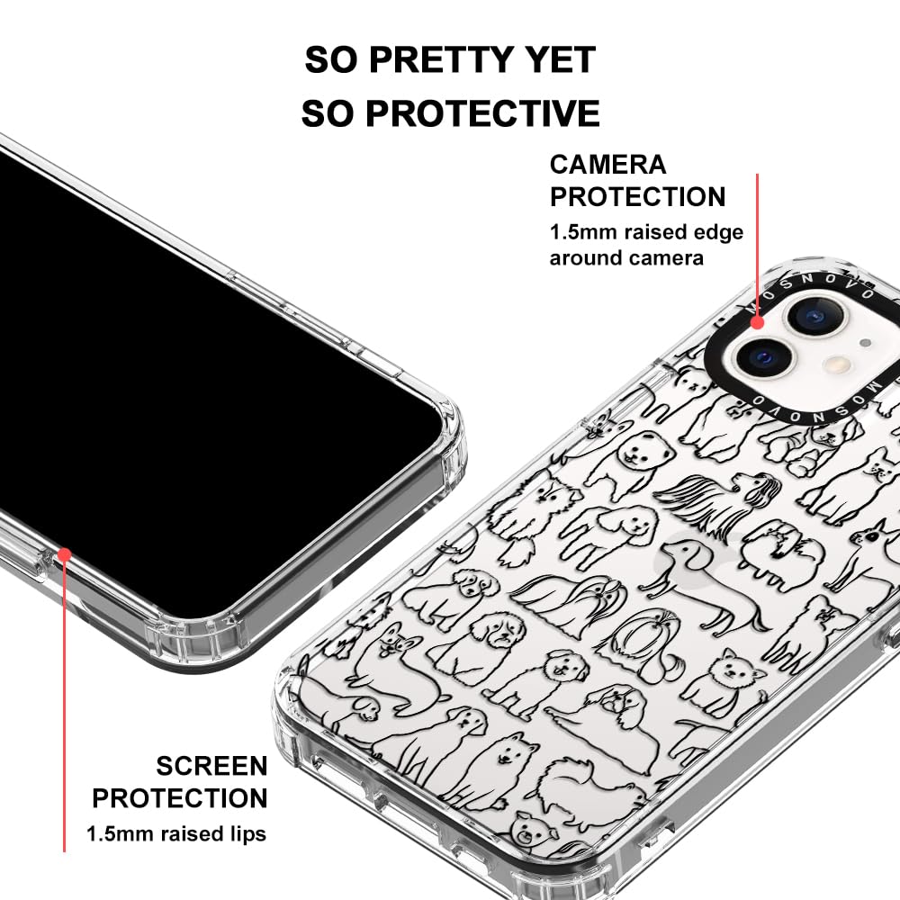 Foto 5 pulgar | Funda De Teléfono Mosnovo Para Iphone 12 Y Iphone 12 Pro Doodle Dog - Venta Internacional.