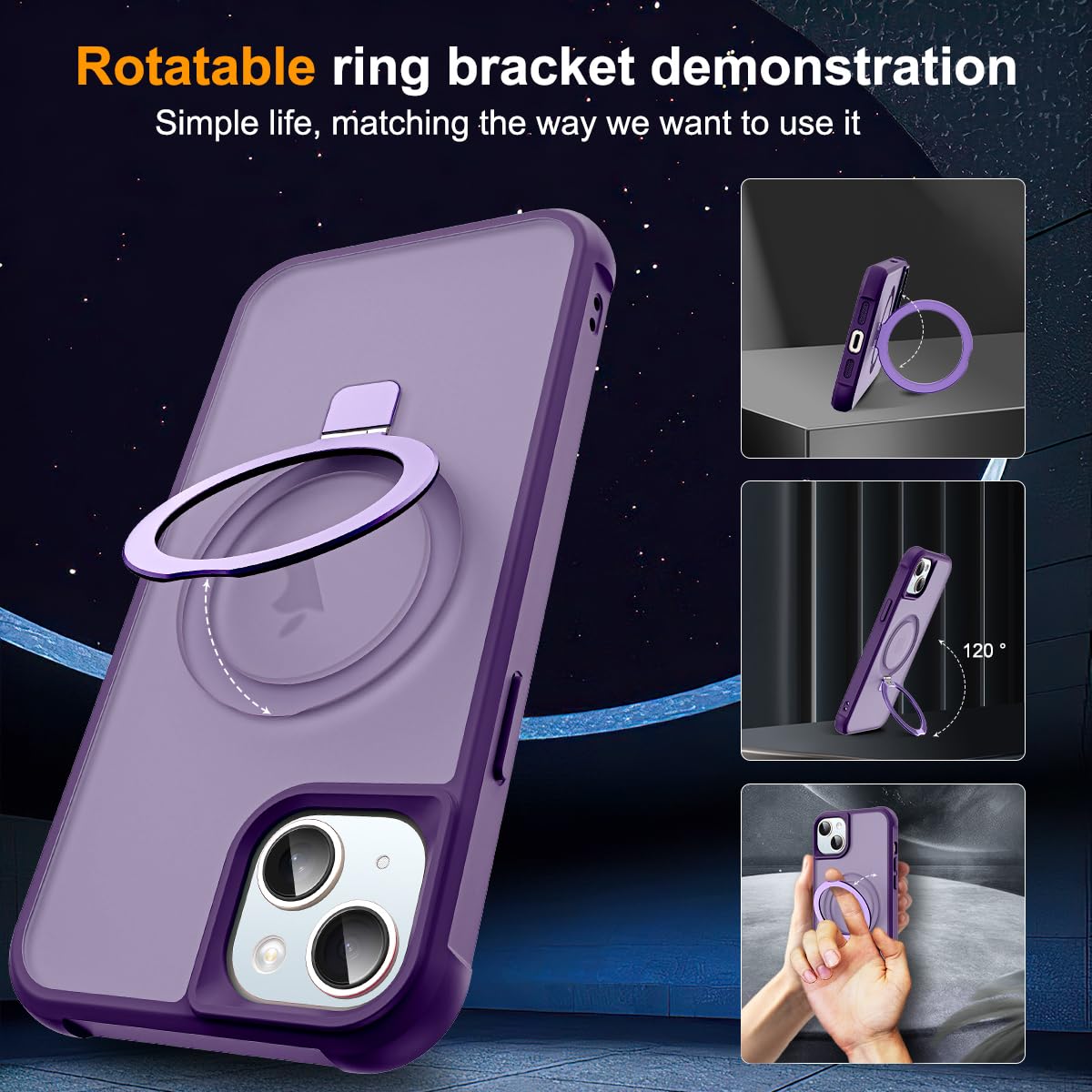 Foto 3 pulgar | Funda De Teléfono Skylmw Compatible Con Iphone 15 Con Magsafe Purple - Venta Internacional.