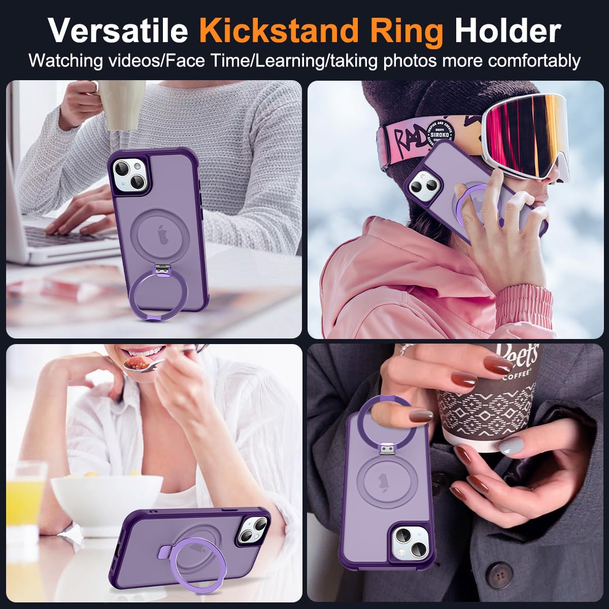 Foto 5 | Funda De Teléfono Skylmw Compatible Con Iphone 15 Con Magsafe Purple - Venta Internacional.