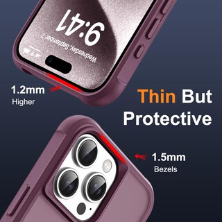 Foto 6 | Funda De Teléfono Sky-lmw Compatible Con Iphone 15 Pro, Color Rojo Vino - Venta Internacional.