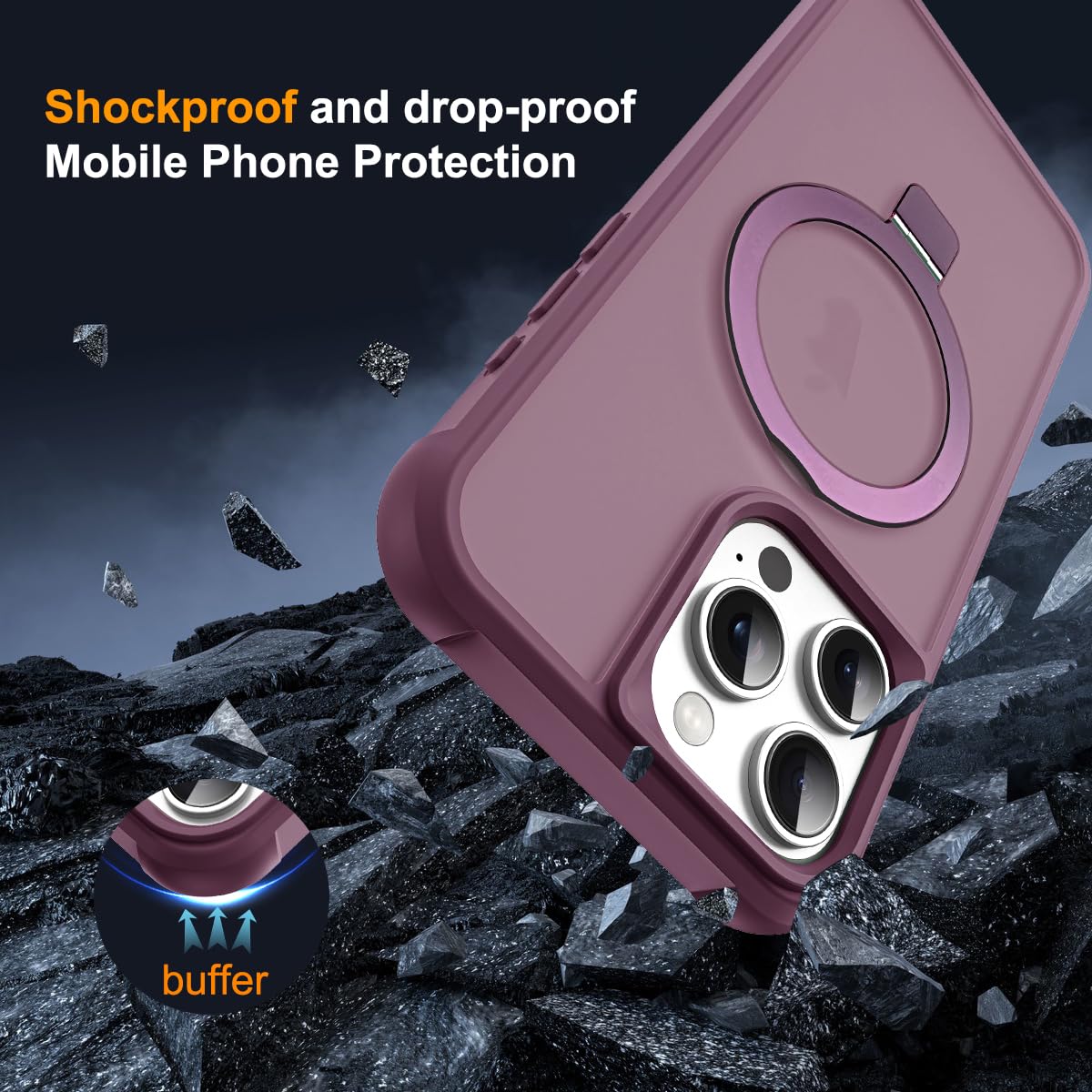 Foto 7 | Funda De Teléfono Sky-lmw Compatible Con Iphone 15 Pro, Color Rojo Vino - Venta Internacional.