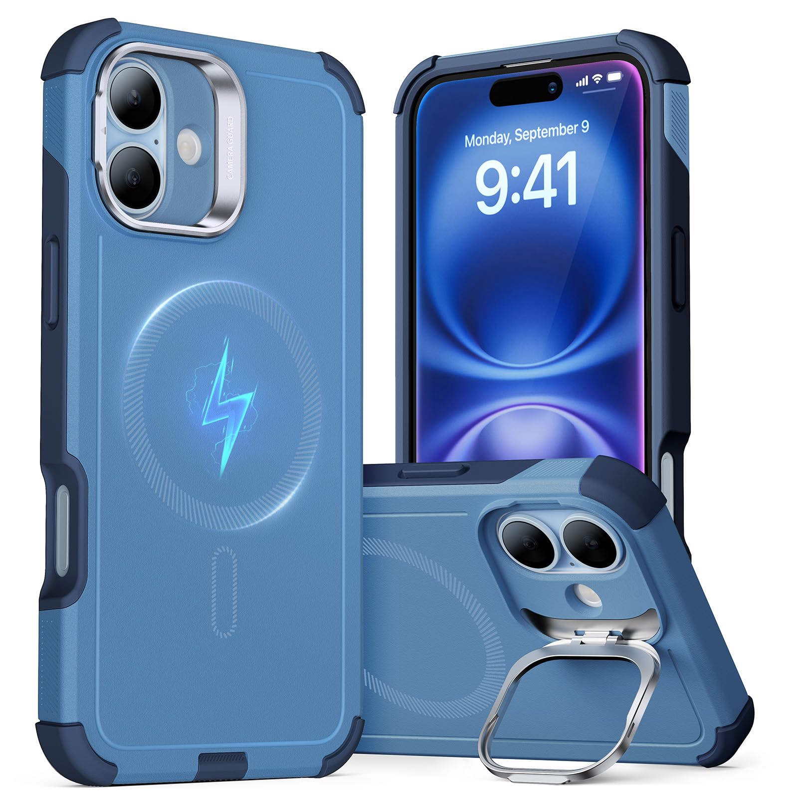 Foto 2 pulgar | Funda De Teléfono Esr Para Iphone 16 Con Soporte De 23 M, Protección Contra Caídas, Azul Claro - Venta Internacional.