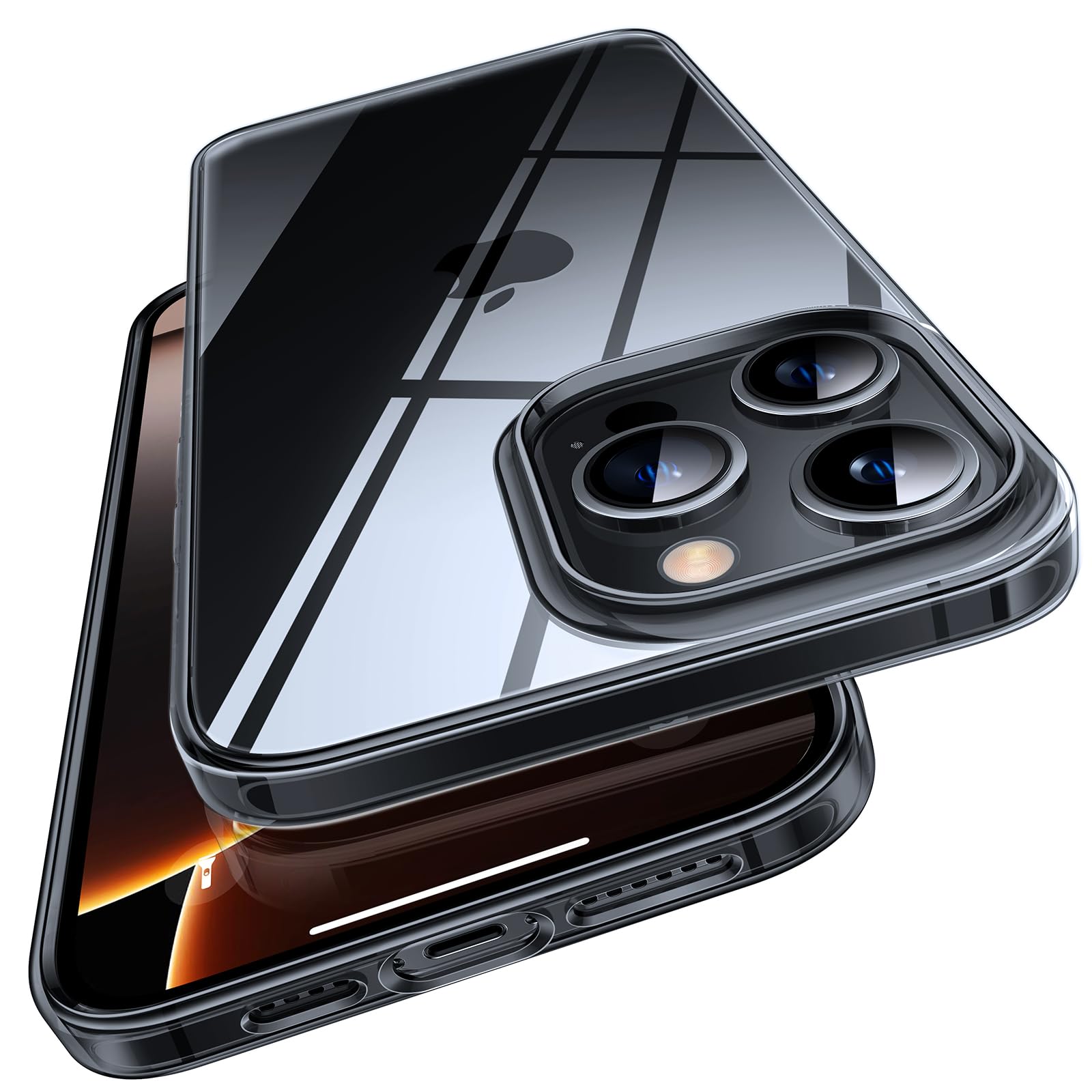 Foto 2 pulgar | Funda Torras Crystal Clear Para Iphone 16 Pro Negra - Venta Internacional.