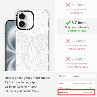 Foto 2 | Funda De Teléfono Mosnovo Para Iphone 16 Plus Con Tecnología Buffertech - Venta Internacional.