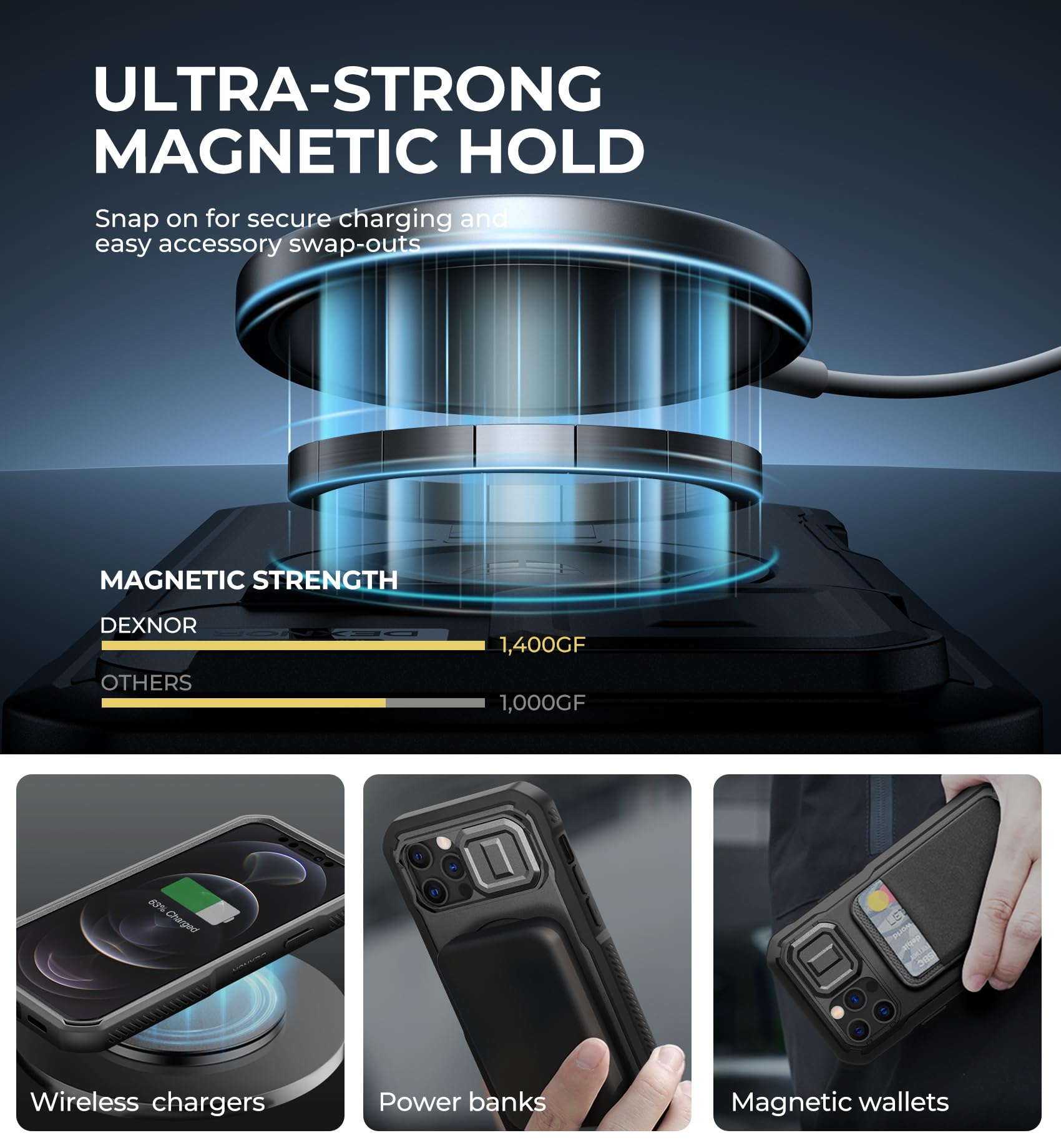 Foto 4 pulgar | Funda Dexnor Para Iphone 12 Y Iphone 12 Pro Con Soporte, Color Negro - Venta Internacional.