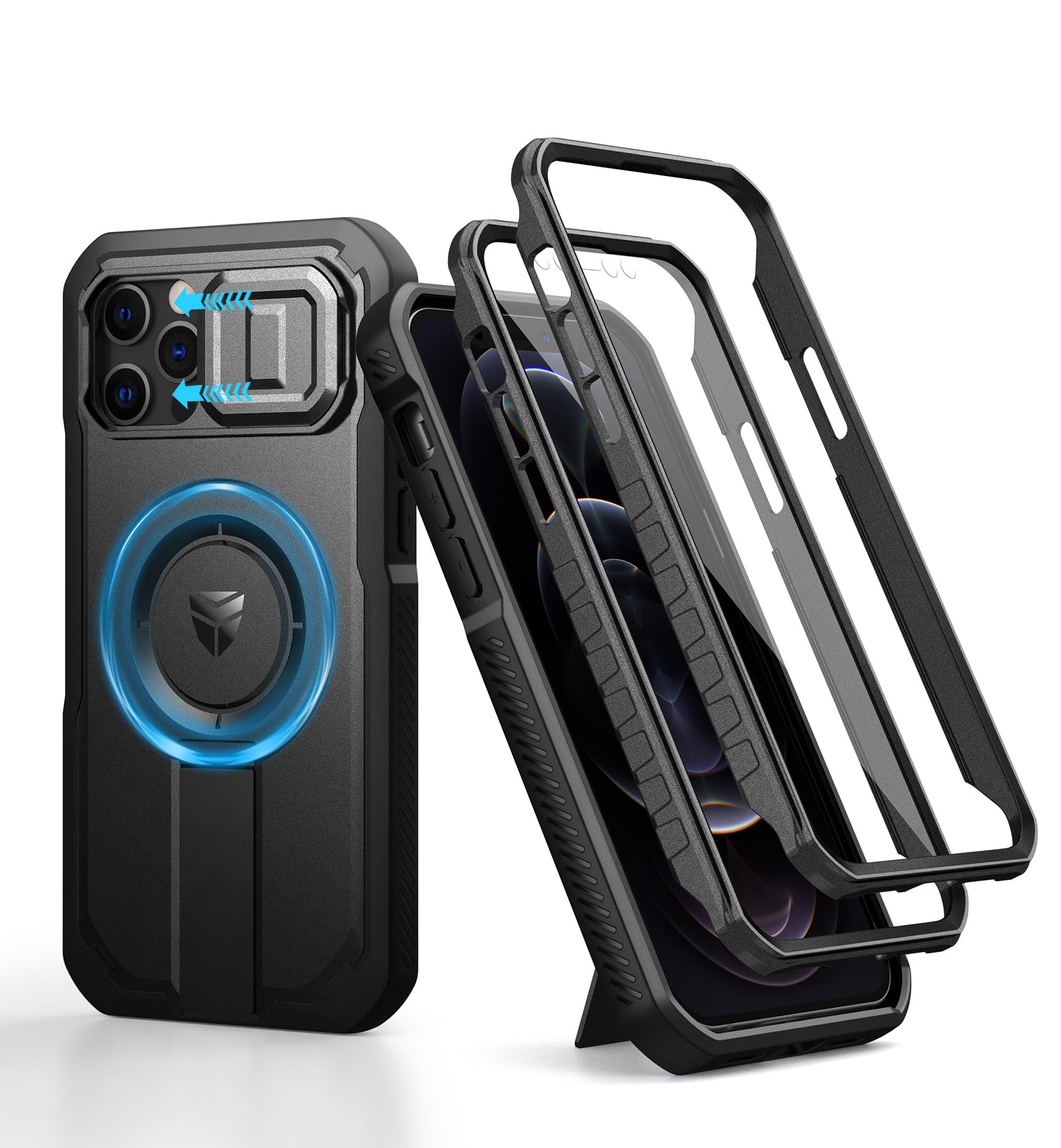 Foto 5 pulgar | Funda Dexnor Para Iphone 12 Y Iphone 12 Pro Con Soporte, Color Negro - Venta Internacional.