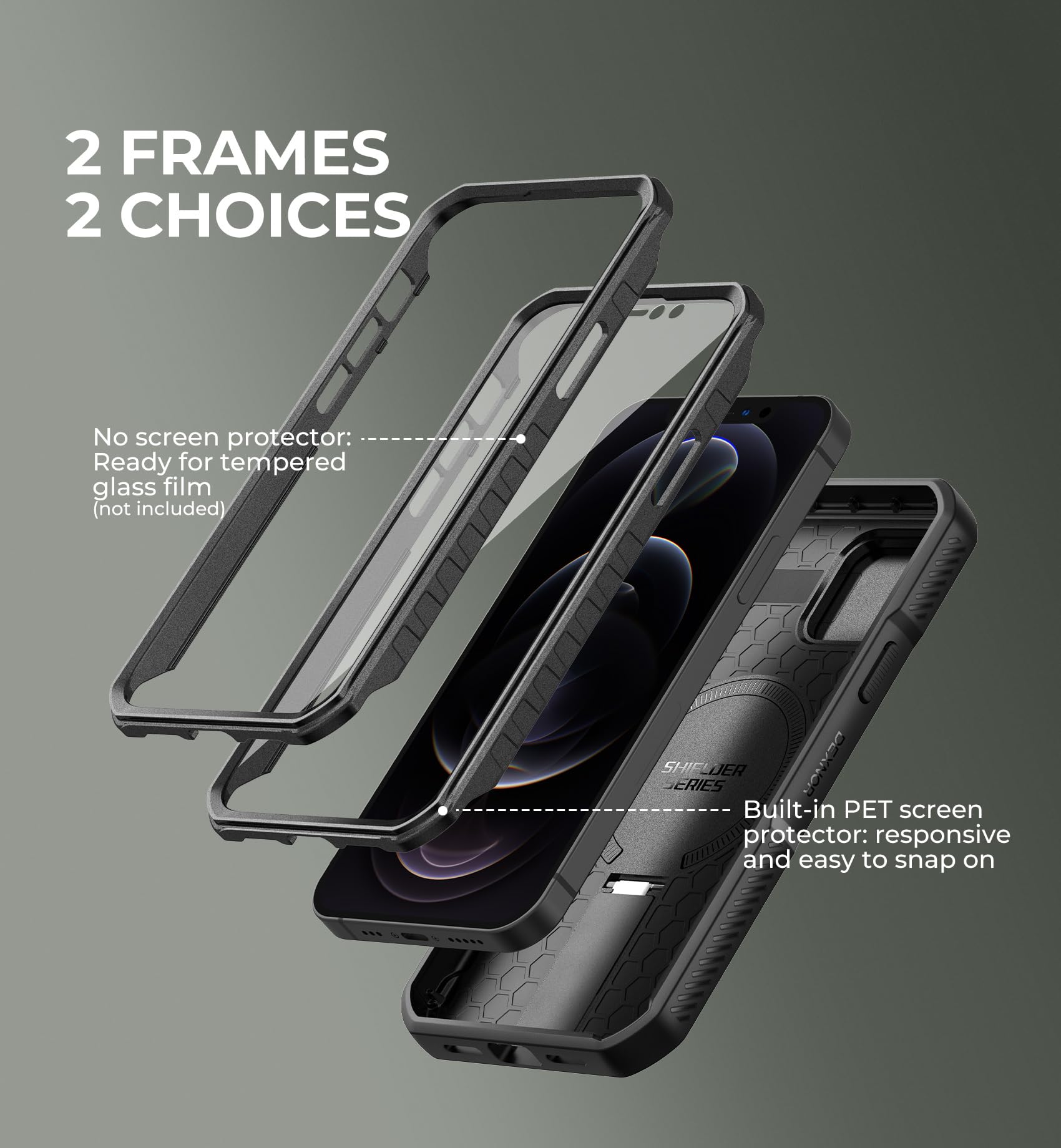 Foto 8 pulgar | Funda Dexnor Para Iphone 12 Y Iphone 12 Pro Con Soporte, Color Negro - Venta Internacional.