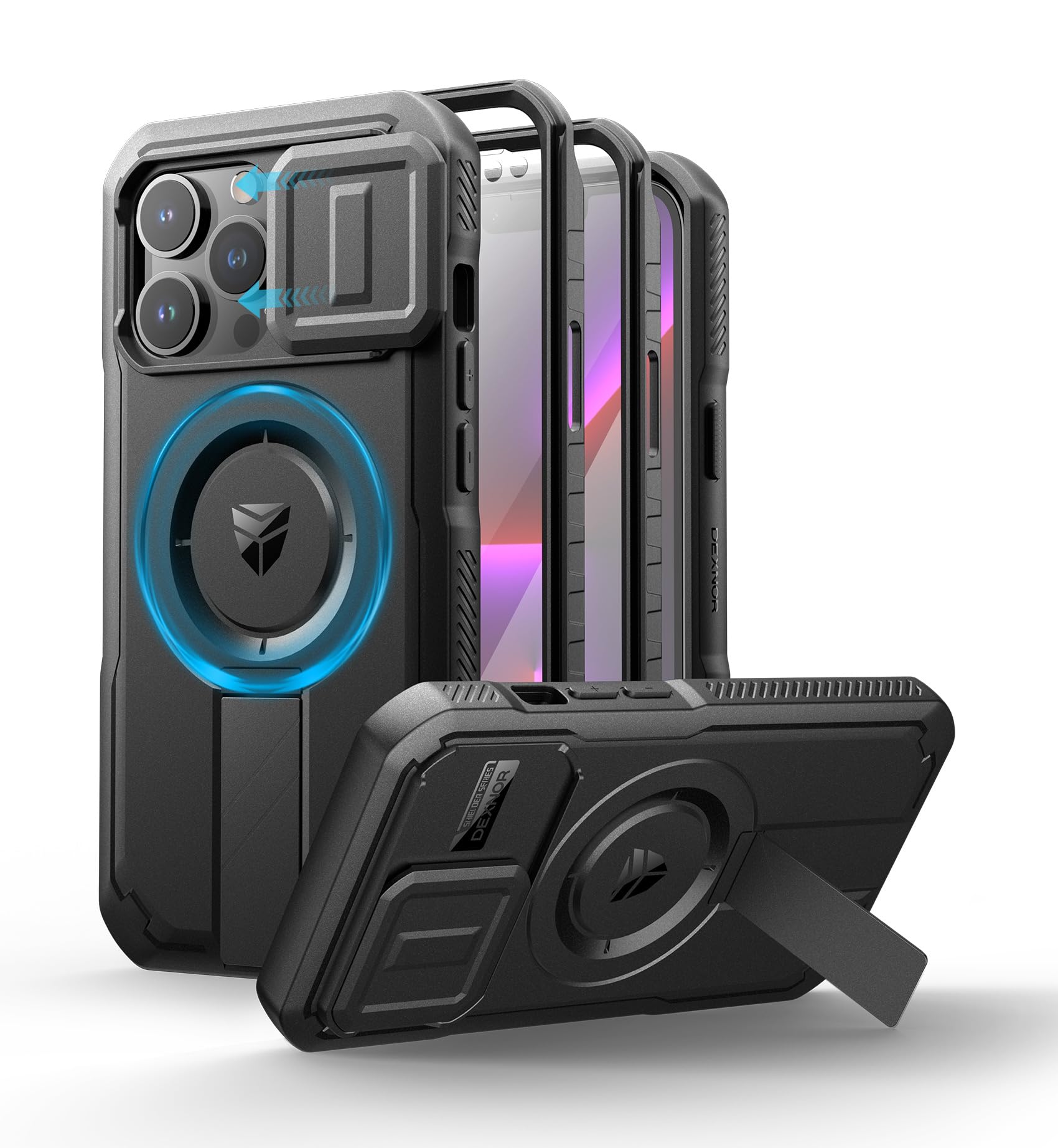 Foto 2 pulgar | Funda Dexnor Para Iphone 13 Pro Con Cámara Deslizante Negra - Venta Internacional.