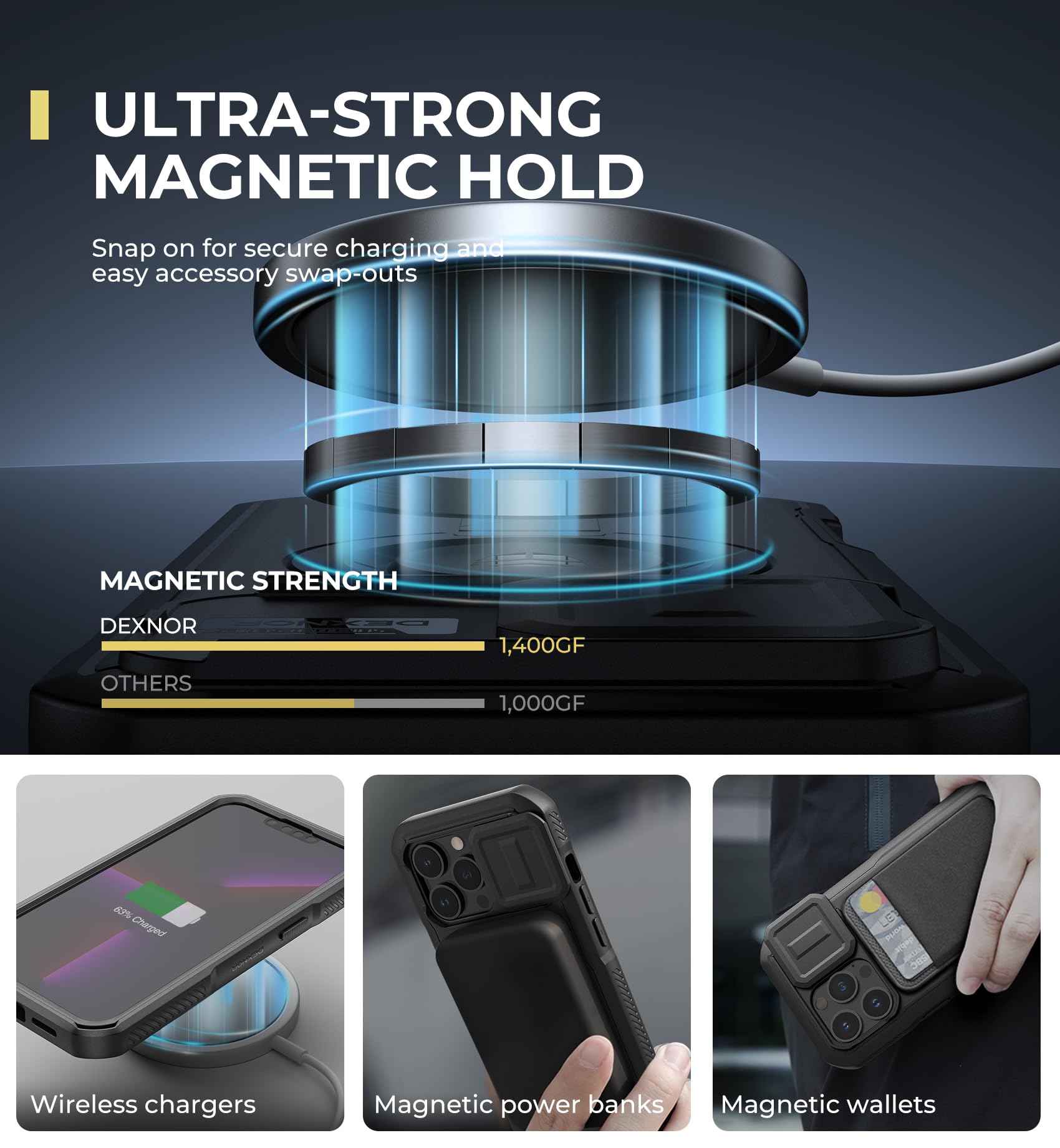 Foto 4 pulgar | Funda Dexnor Para Iphone 13 Pro Con Cámara Deslizante Negra - Venta Internacional.