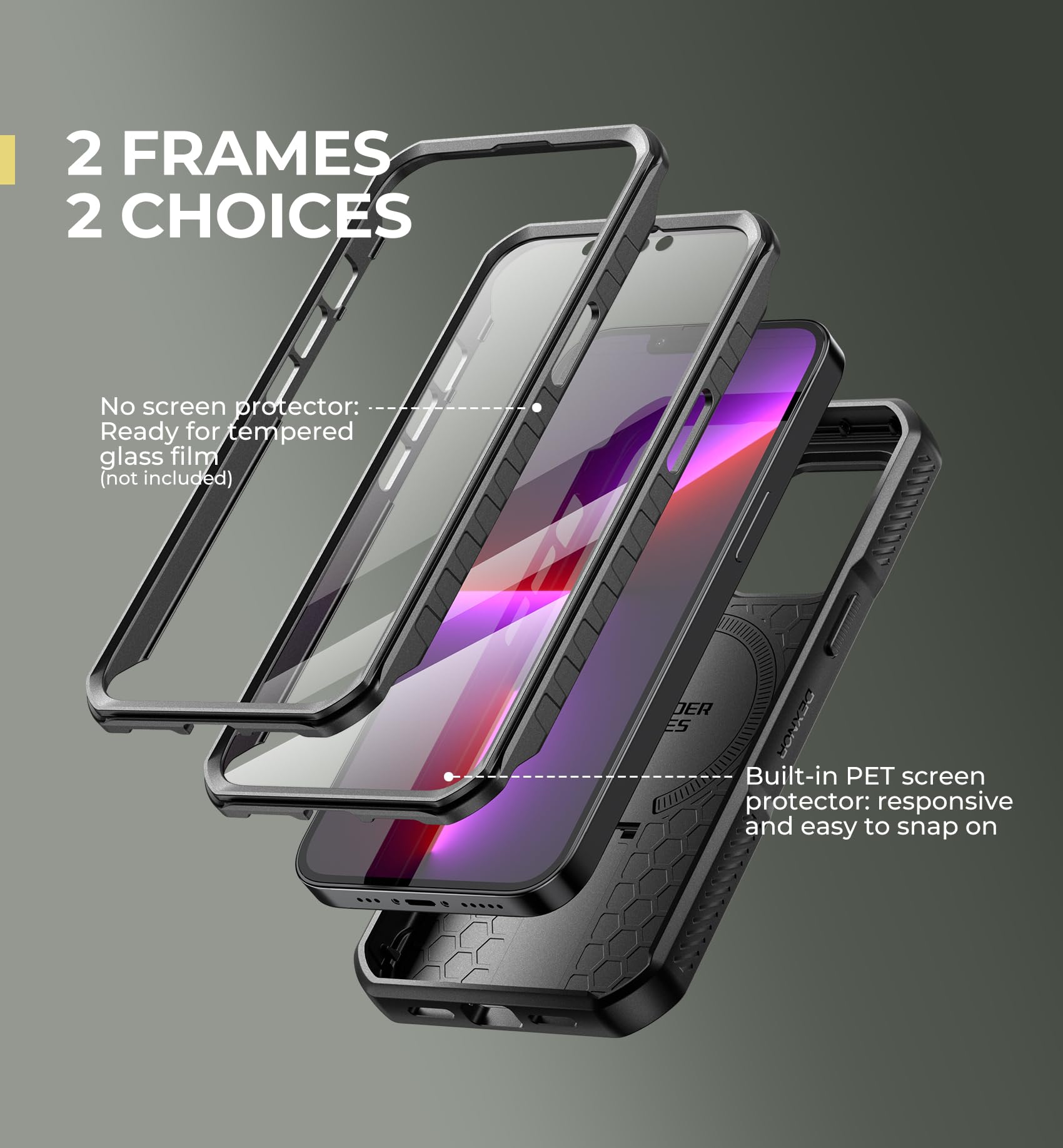 Foto 7 pulgar | Funda Dexnor Para Iphone 13 Pro Con Cámara Deslizante Negra - Venta Internacional.