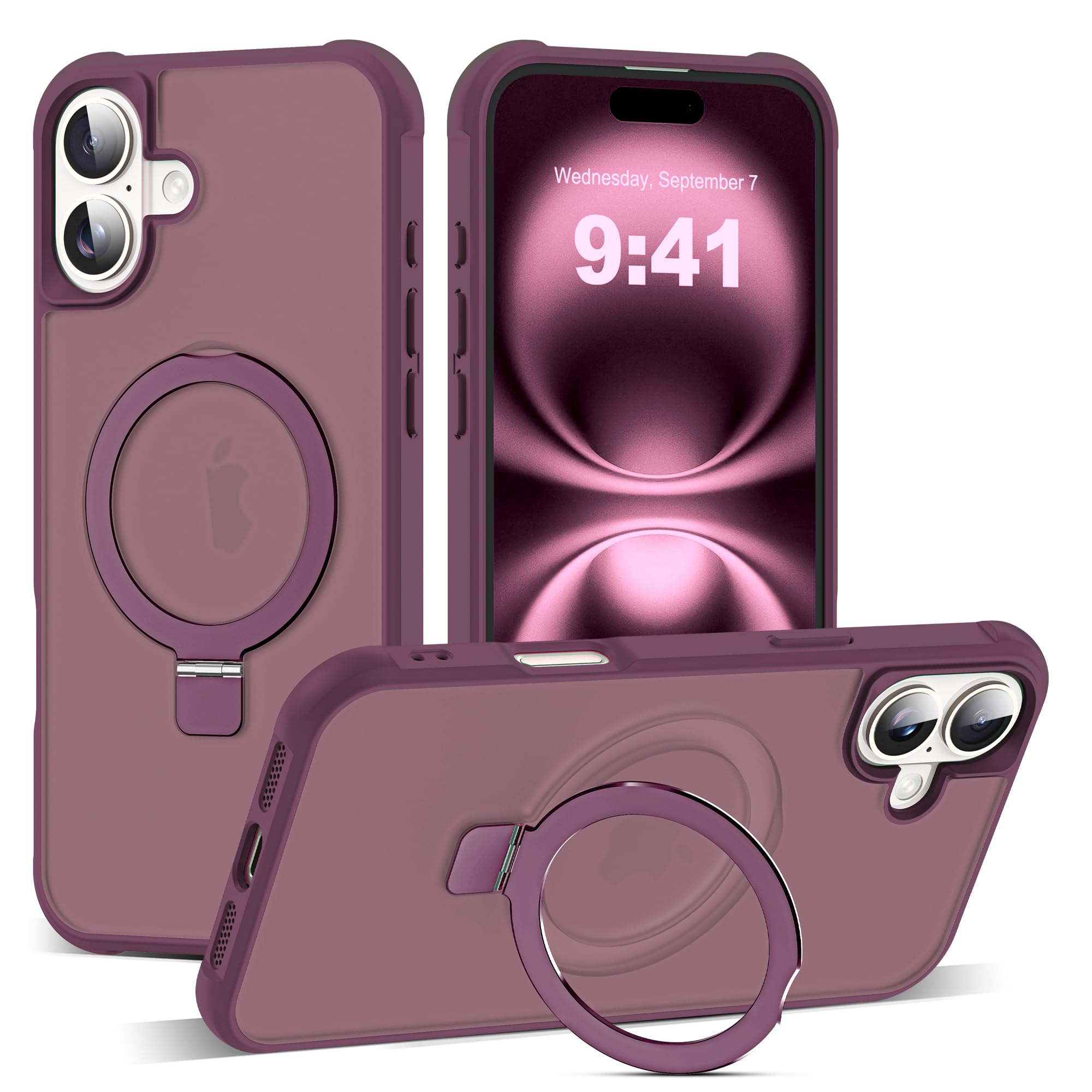 Foto 2 pulgar | Funda De Teléfono Sky-lmw Compatible Con Iphone 16 Plus, Color Rojo Vino - Venta Internacional.