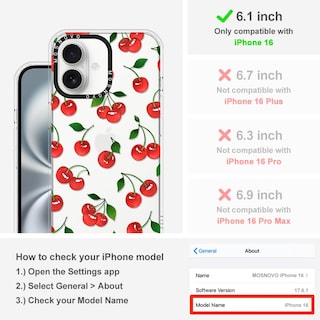 Foto 2 | Funda De Teléfono Mosnovo Para Iphone 16 De 6.1 Pulgadas Buffertech, Tpu Transparente - Venta Internacional.