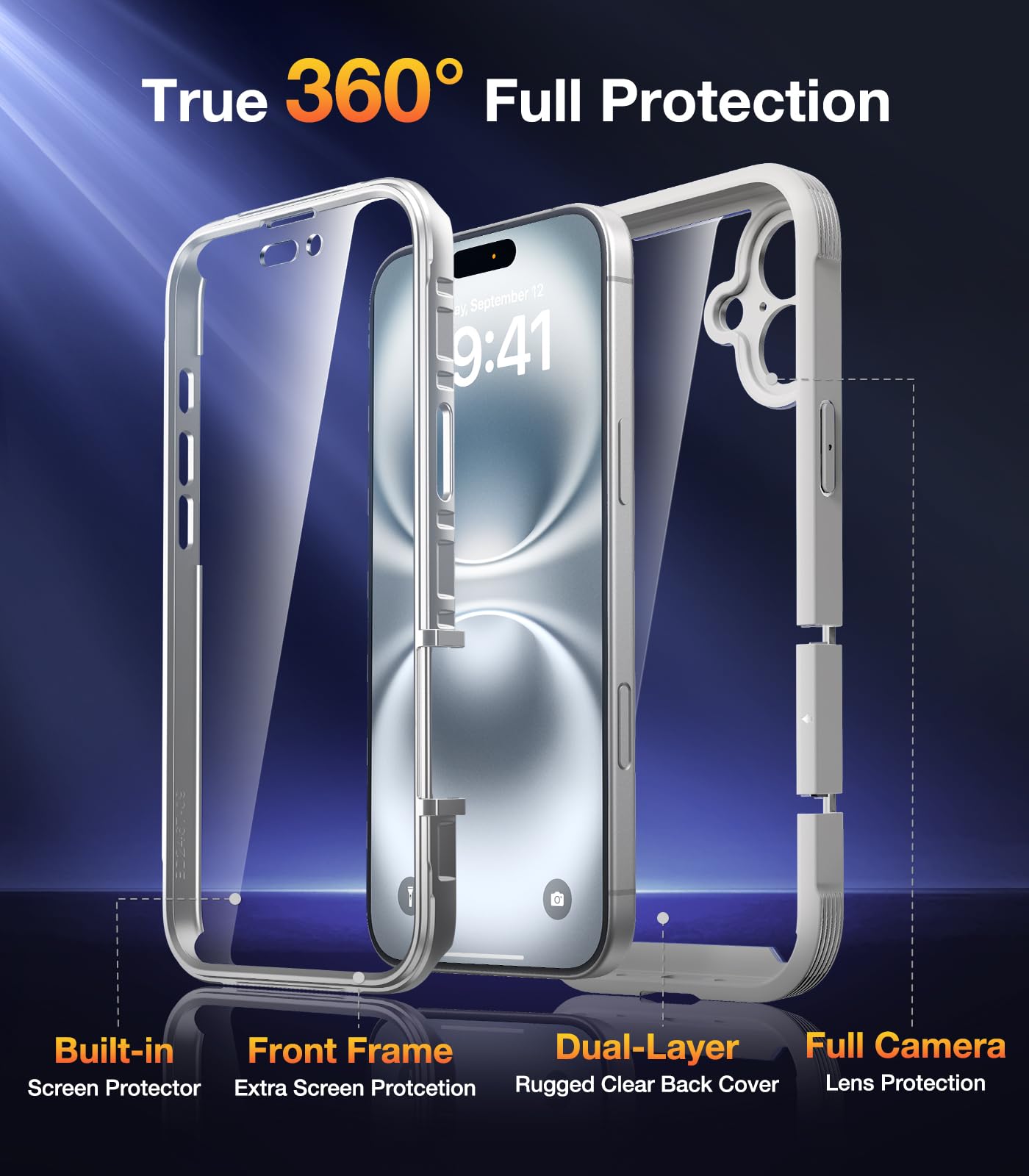 Foto 2 | Funda Para Teléfono Diaclara Diseñada Para Iphone 16 6.1 (blanca) - Venta Internacional.