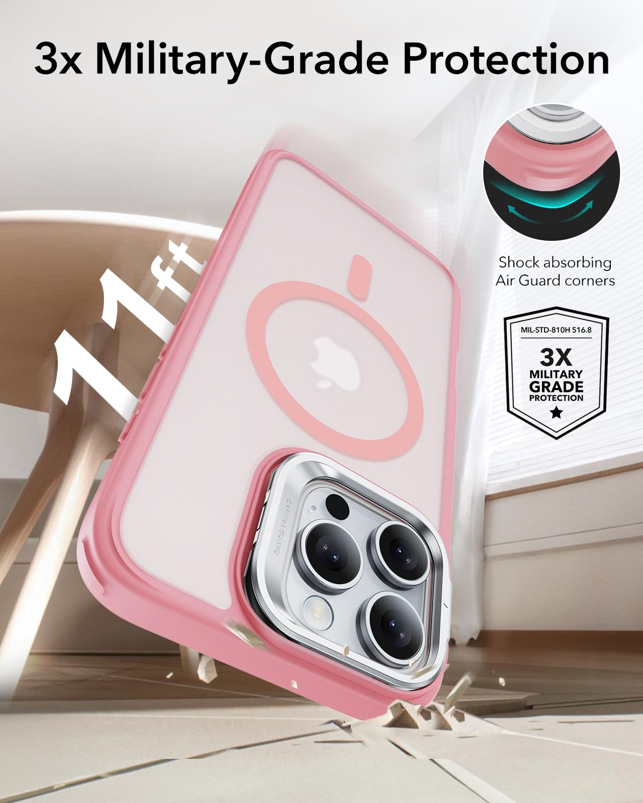 Foto 4 pulgar | Funda De Teléfono Esr Para Iphone 16 Pro Max Con Magsafe Frosted Pink - Venta Internacional.