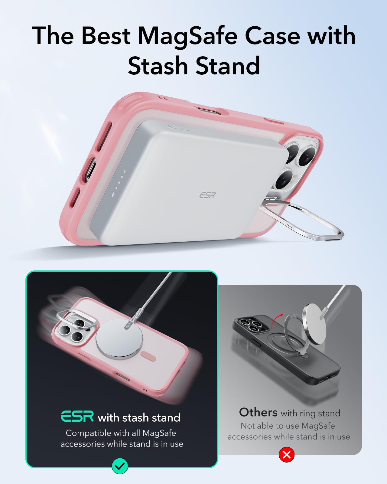 Foto 5 | Funda De Teléfono Esr Para Iphone 16 Pro Max Con Magsafe Frosted Pink - Venta Internacional.