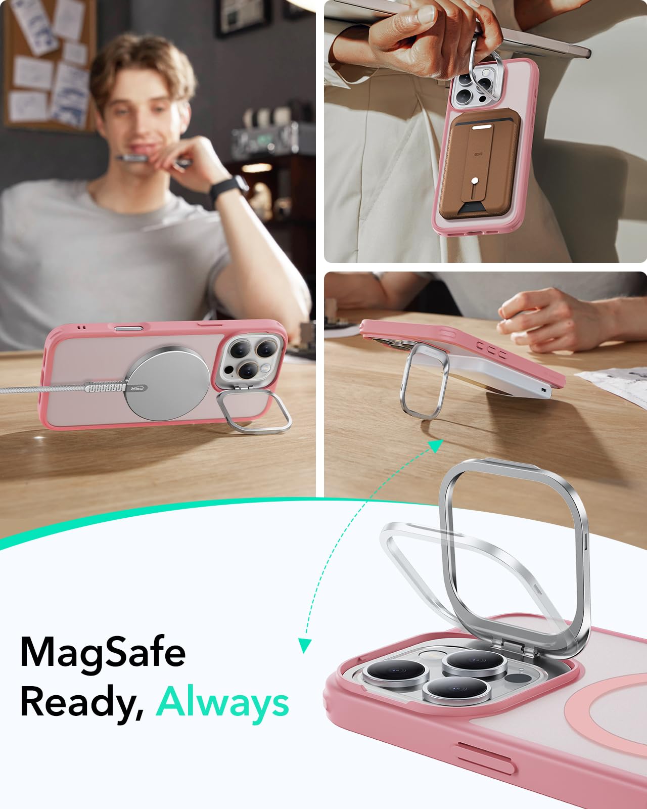 Foto 7 pulgar | Funda De Teléfono Esr Para Iphone 16 Pro Max Con Magsafe Frosted Pink - Venta Internacional.