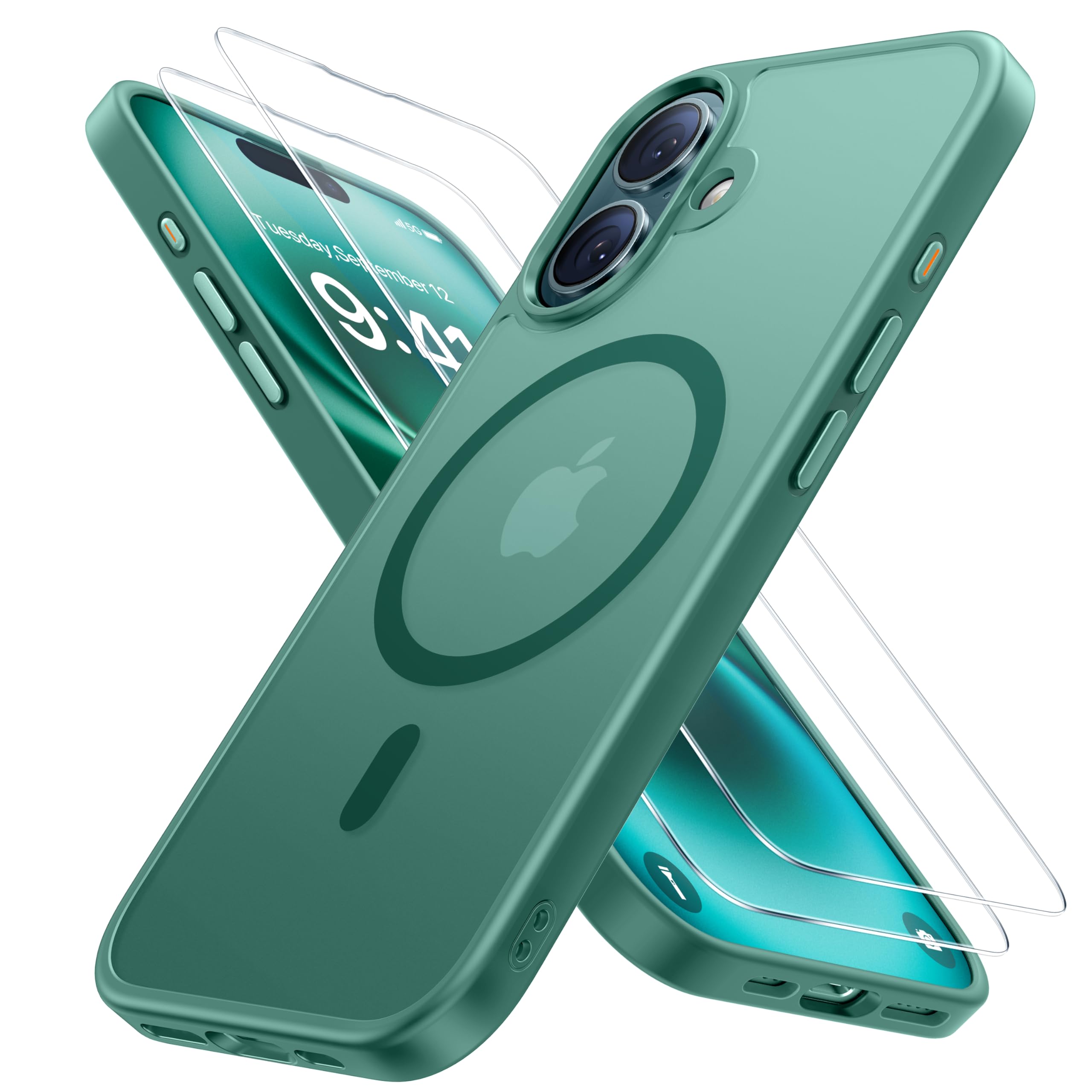 Foto 2 pulgar | Funda De Teléfono Miracase Magnetic Series Para Iphone 16 Plus, Color Verde - Venta Internacional.