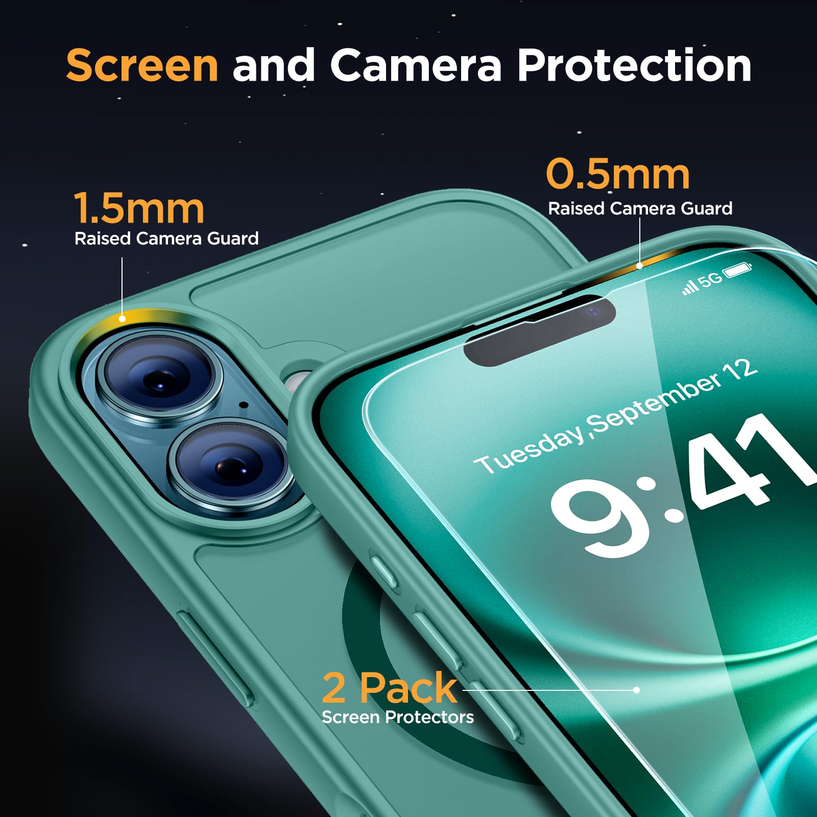 Foto 7 pulgar | Funda De Teléfono Miracase Magnetic Series Para Iphone 16 Plus, Color Verde - Venta Internacional.