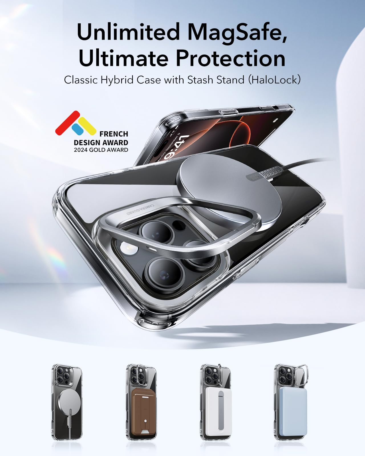 Foto 4 pulgar | Funda De Teléfono Esr Para Iphone 16 Pro Max Con Funda Magsafe Clear - Venta Internacional.
