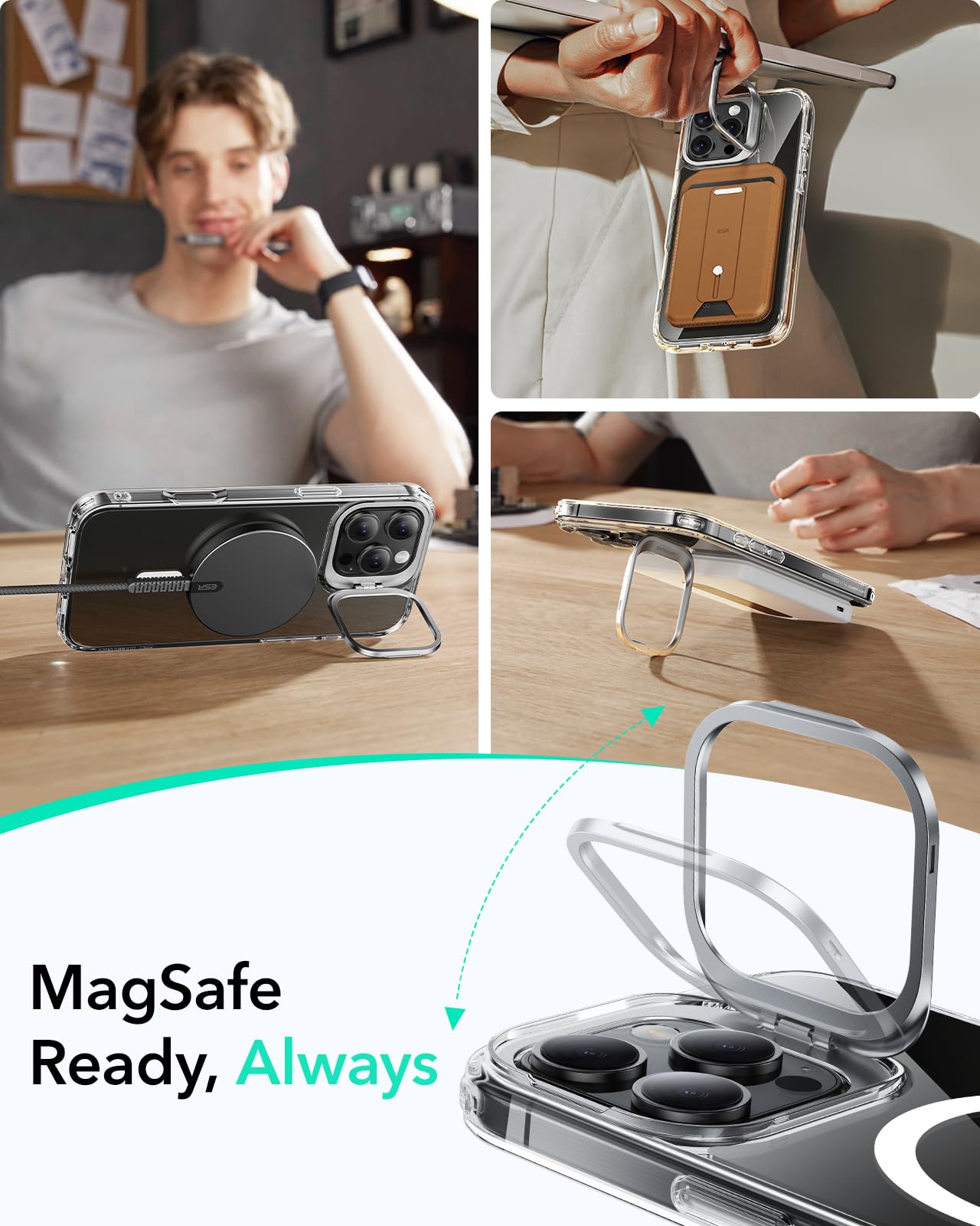 Foto 6 pulgar | Funda De Teléfono Esr Para Iphone 16 Pro Max Con Funda Magsafe Clear - Venta Internacional.