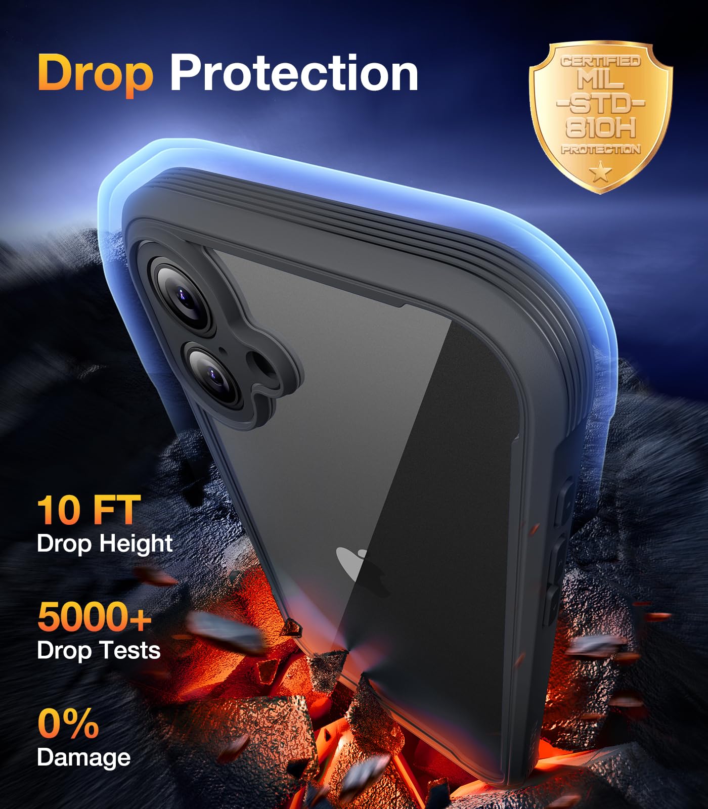 Foto 3 | Funda Para Teléfono Diaclara Diseñada Para Iphone 16 Plus De 6.7 Pulgadas, Color Negro - Venta Internacional.