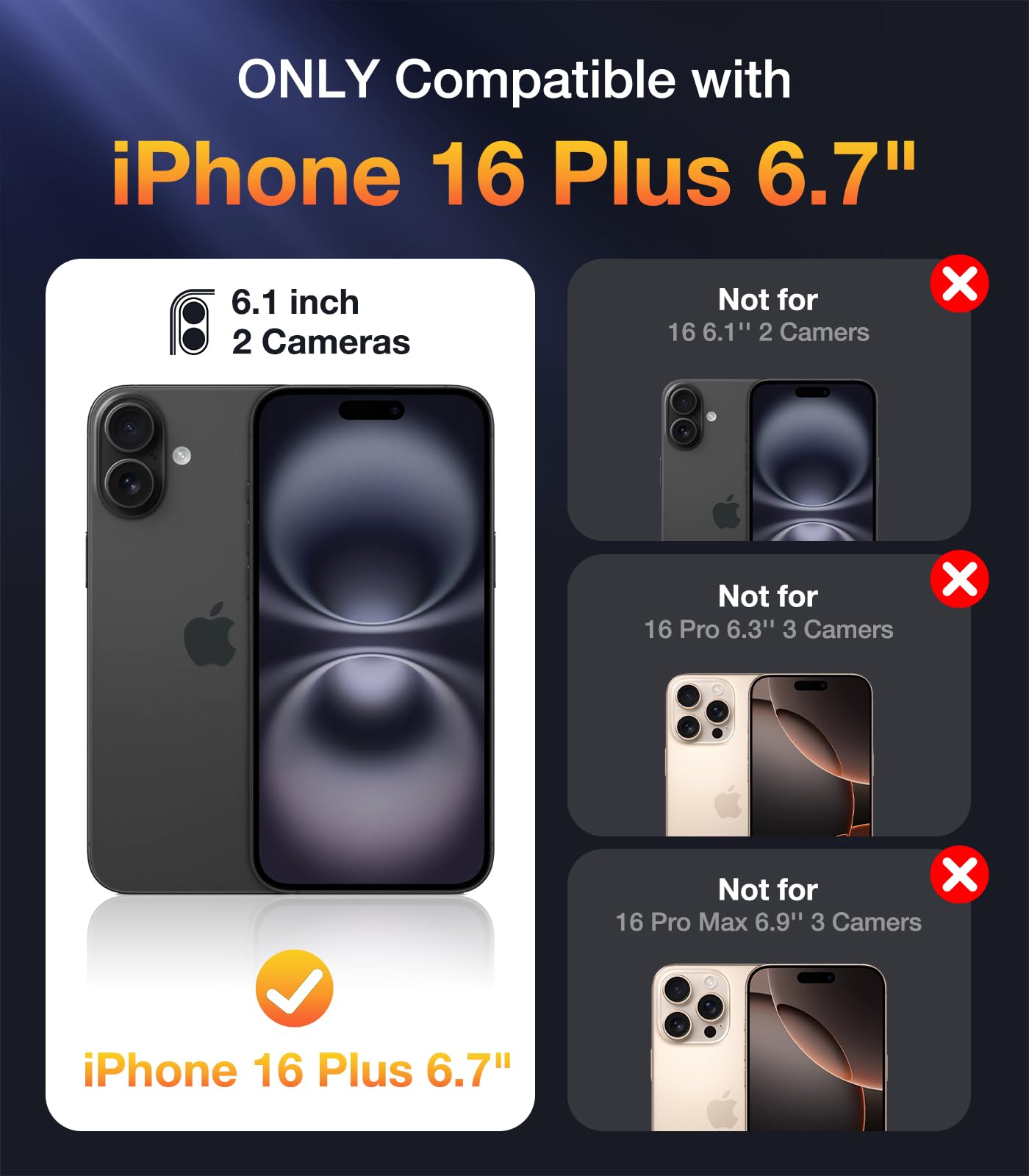 Foto 7 pulgar | Funda Para Teléfono Diaclara Diseñada Para Iphone 16 Plus De 6.7 Pulgadas, Color Negro - Venta Internacional.