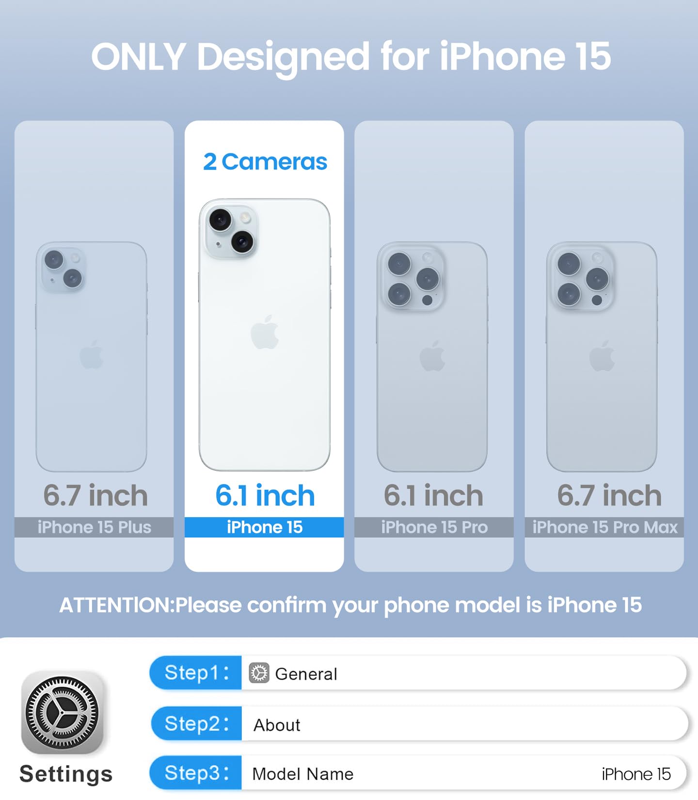 Foto 3 pulgar | Funda De Teléfono Temdan Magnética Impermeable Para Iphone 15 De 6.1 Pulgadas - Venta Internacional.