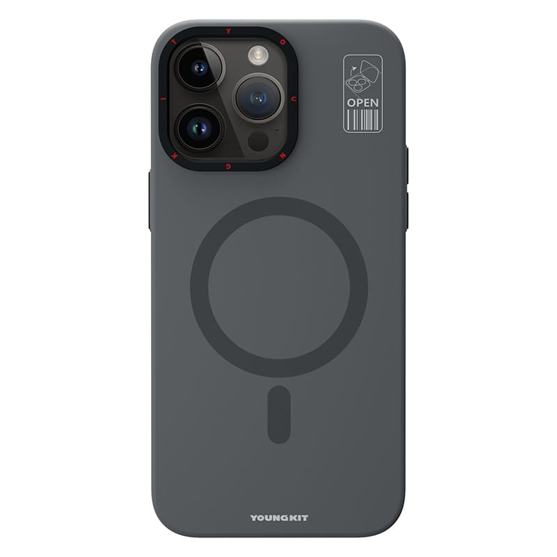 Funda Youngkit Quickstand Magsafe Iphone 15 Pro Max Gris