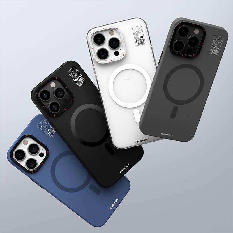 Foto 3 | Funda Youngkit Quickstand Magsafe Iphone 15 Pro Max Gris