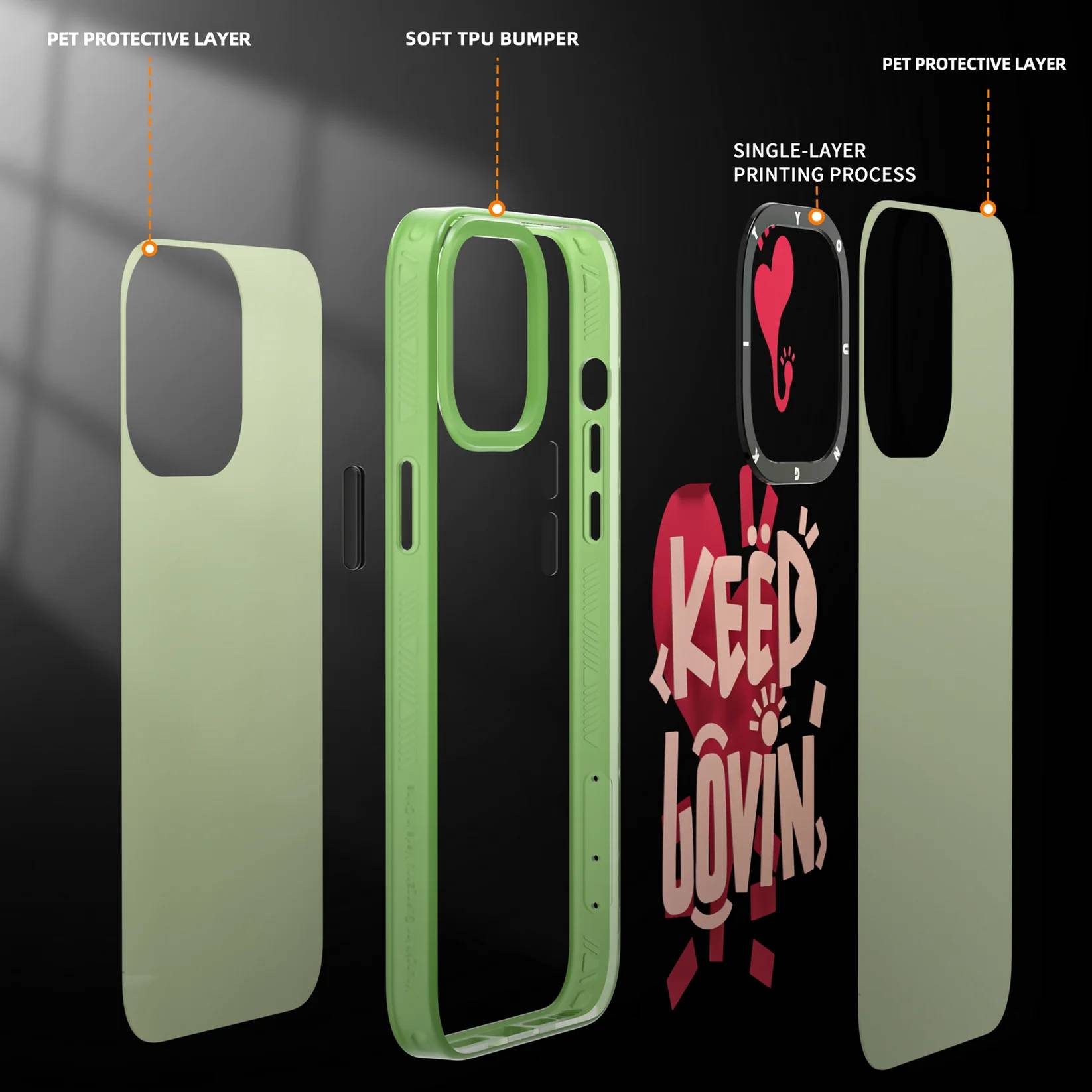 Foto 4 | Funda Youngkit Keep Loving Iphone 13 Pro Max / 14 Pro Max Verde