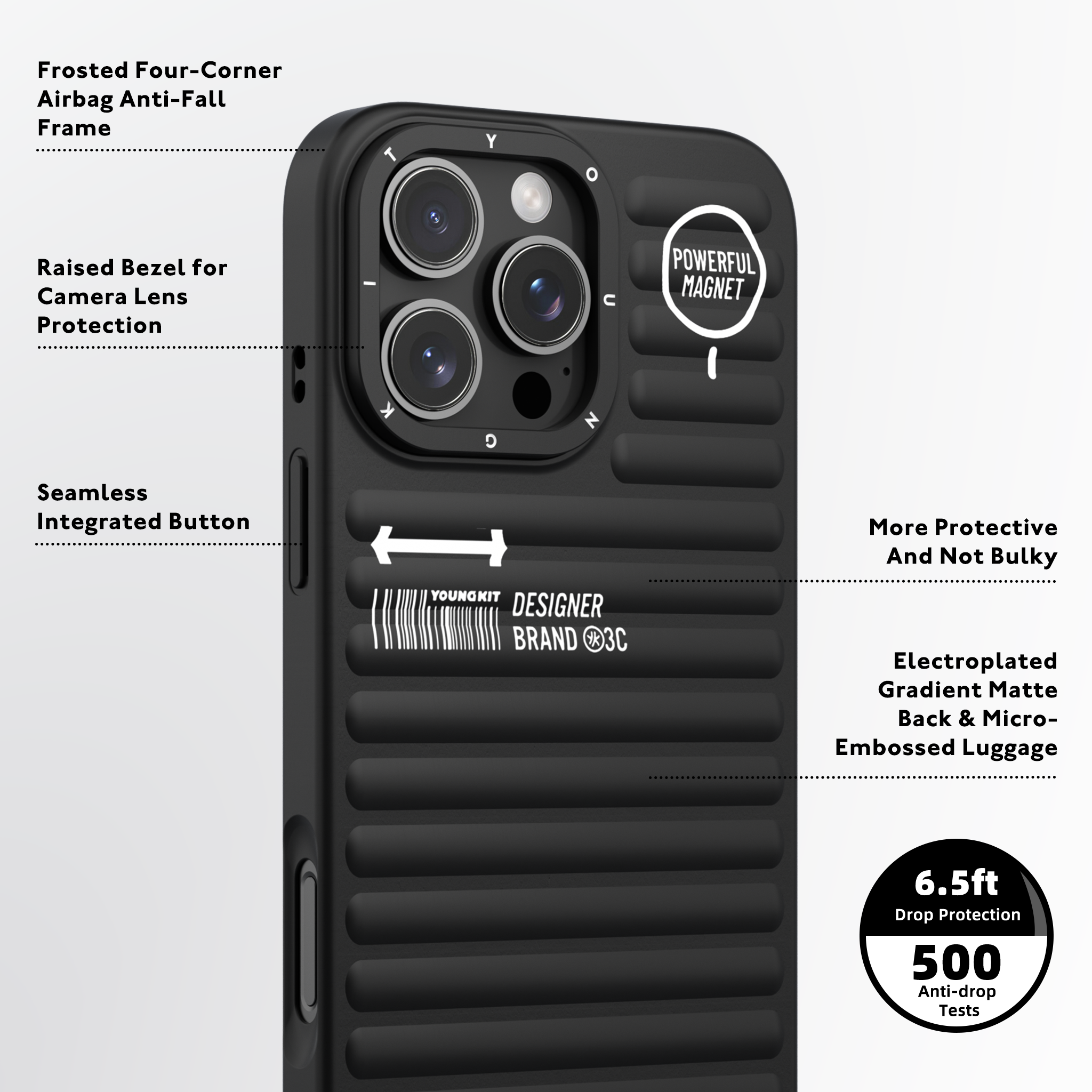 Foto 6 pulgar | Funda Magnética Youngkit True Color Iphone Negra