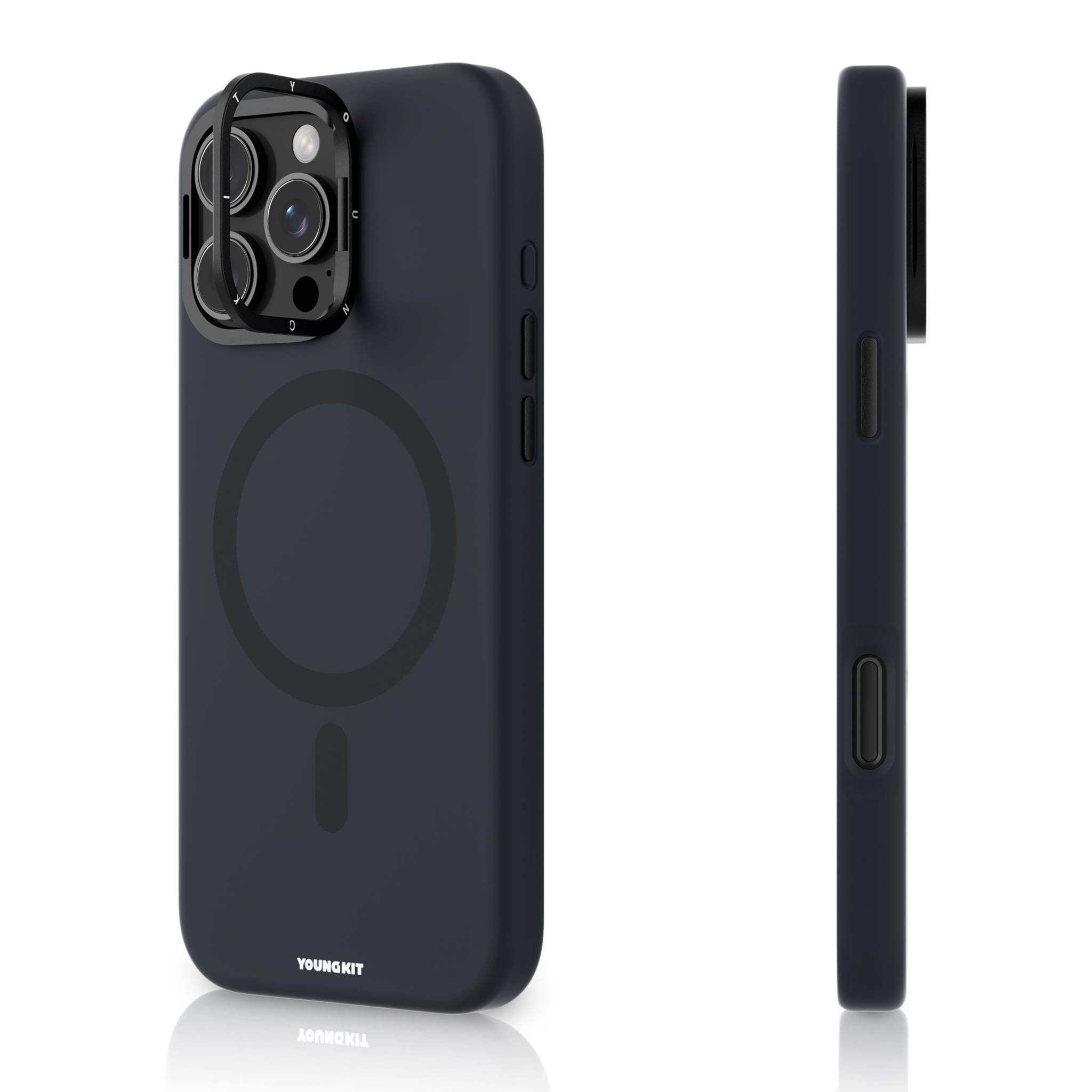 Case Youngkit Bitty Cream Series Con Soporte Para Iphone 16 Pro Max Azul