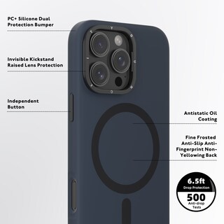 Foto 6 | Case Youngkit Bitty Cream Series Con Soporte Para Iphone 16 Pro Max Azul