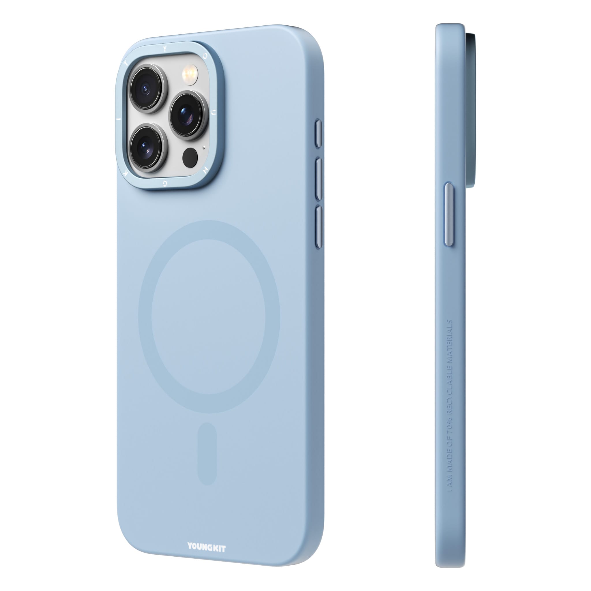 Funda Youngkit Velvet Magsafe Para Iphone 15 Pro Max Azul