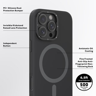 Foto 4 | Funda Youngkit Bitty Cream Series Con Soporte Para Iphone 15pro Max Negra