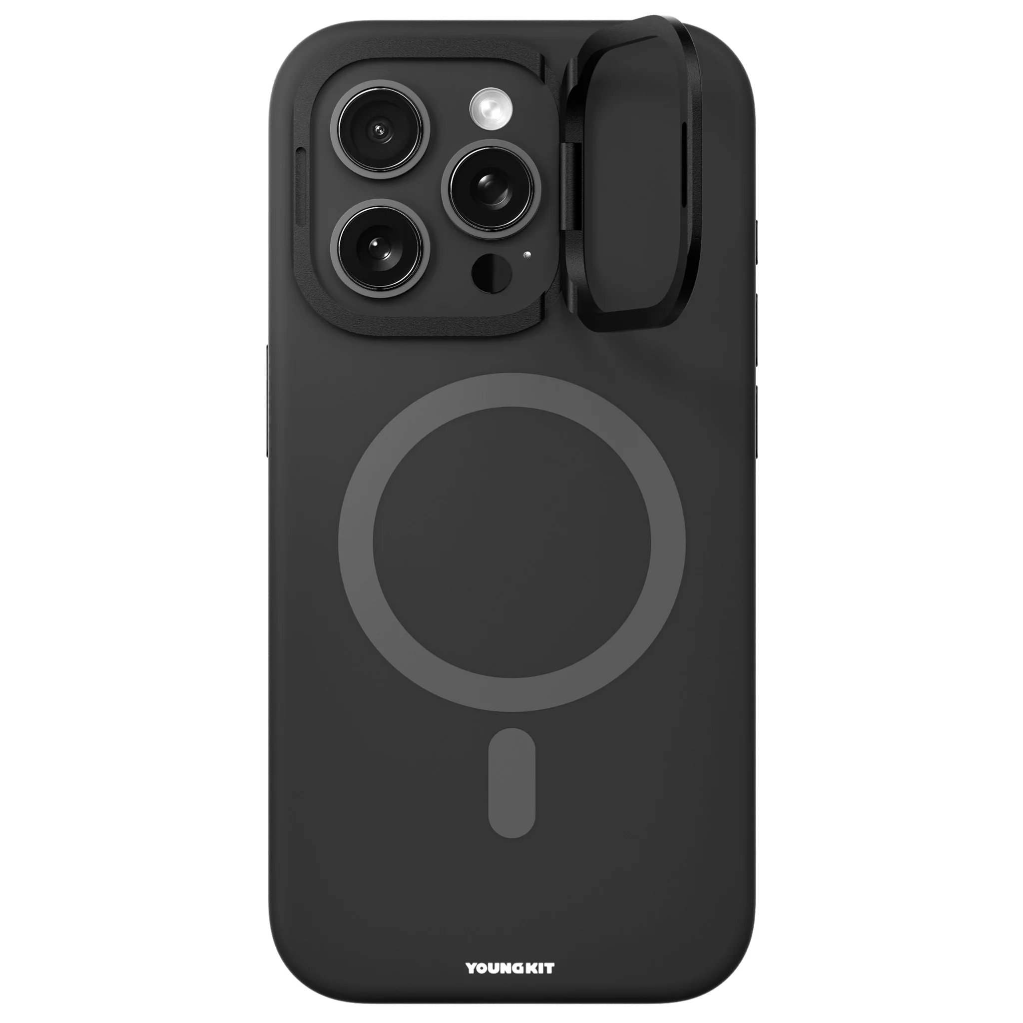 Foto 6 pulgar | Funda Youngkit Bitty Cream Series Con Soporte Para Iphone 15pro Max Negra