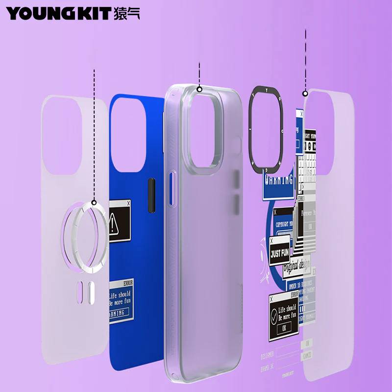 Foto 8 | Funda Magnética Youngkit Trojan Collage Iphone Azul
