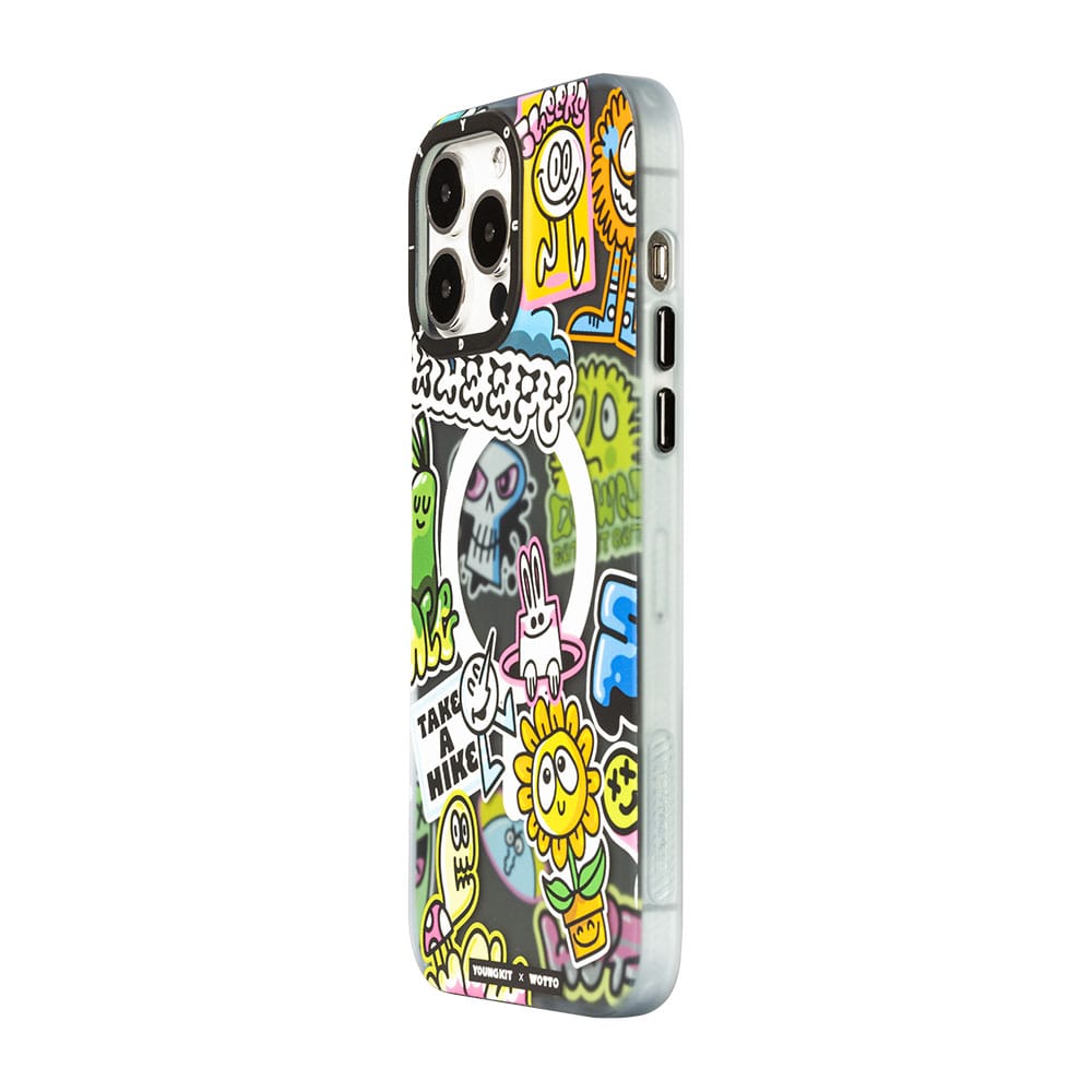 Funda Magnética Youngkit Sunflower Collage Iphone 14 Pro Max Negra