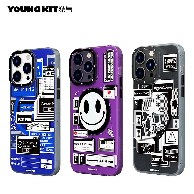 Foto 6 pulgar | Funda Magnética Youngkit Collage Skull Iphone 13 Pro Max Negra