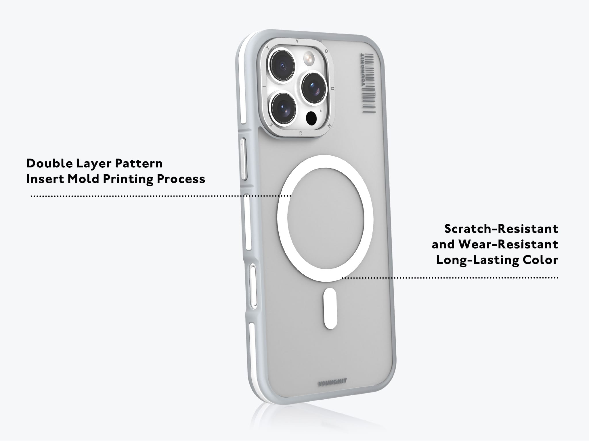 Foto 4 | Funda Youngkit Kevlar Rocky Sand Para Iphone 16 Pro Max Gris