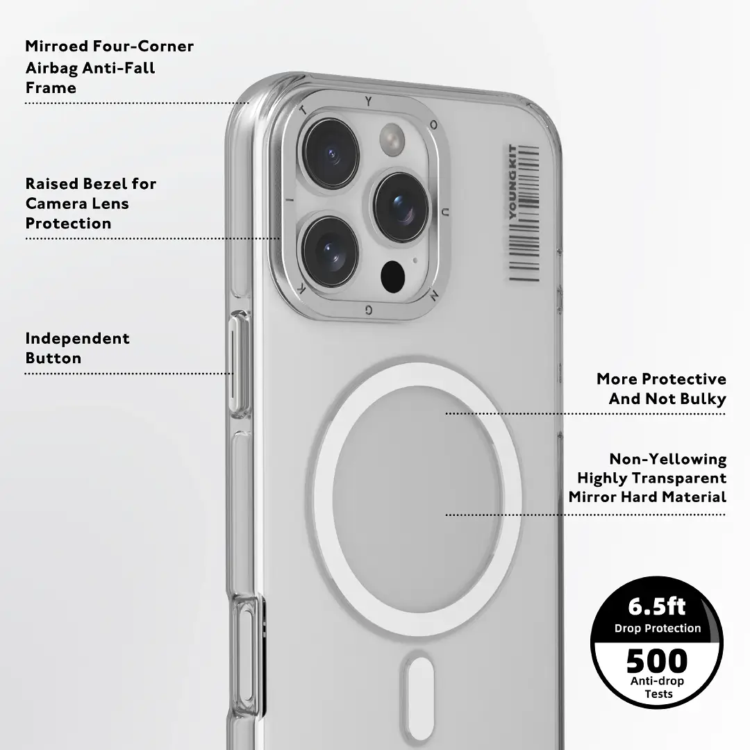Foto 5 pulgar | Case Crystal Shield Magsafe Youngkit Iphone 16 Pro Max Transparente