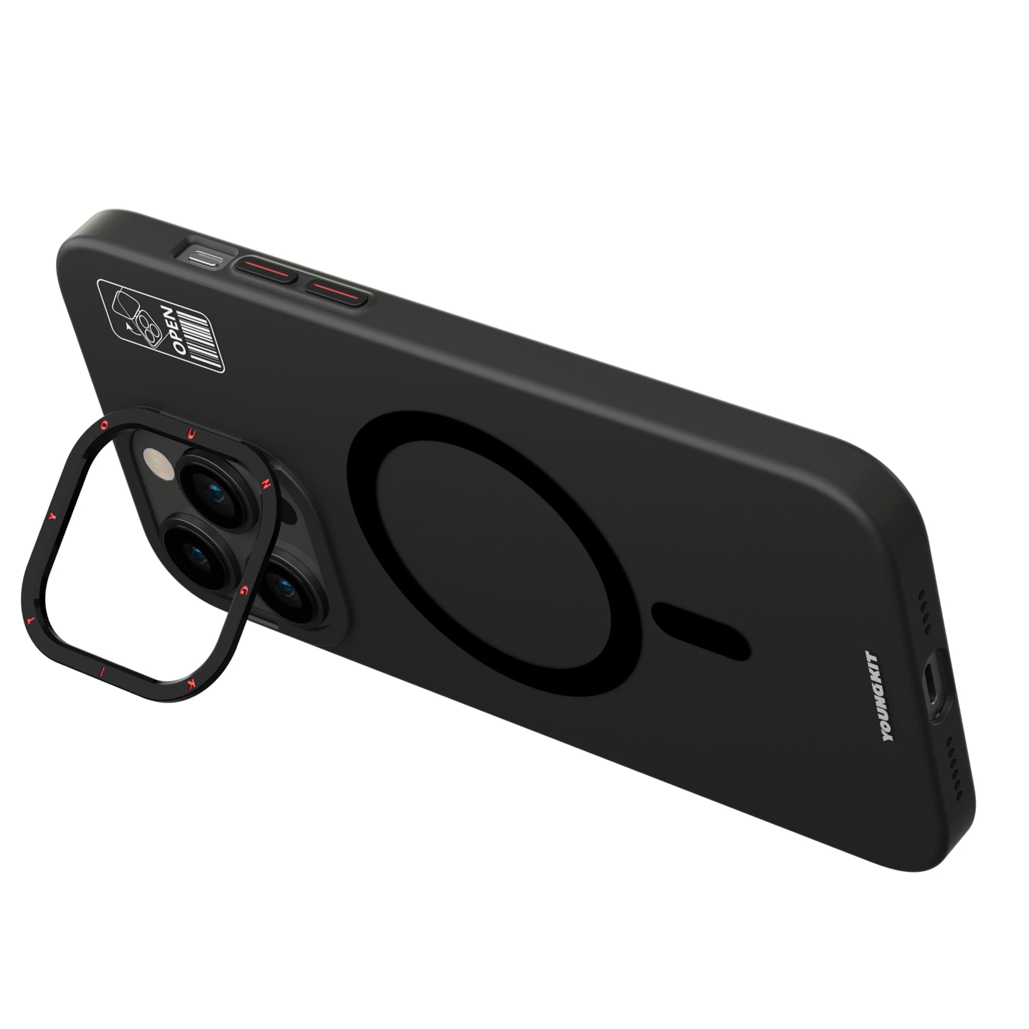 Funda Youngkit Quickstand Con Soporte Magsafe Iphone 15 Negra